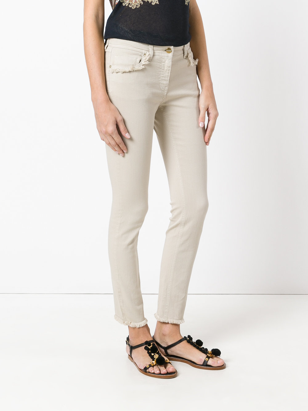 frayed trim jeans 