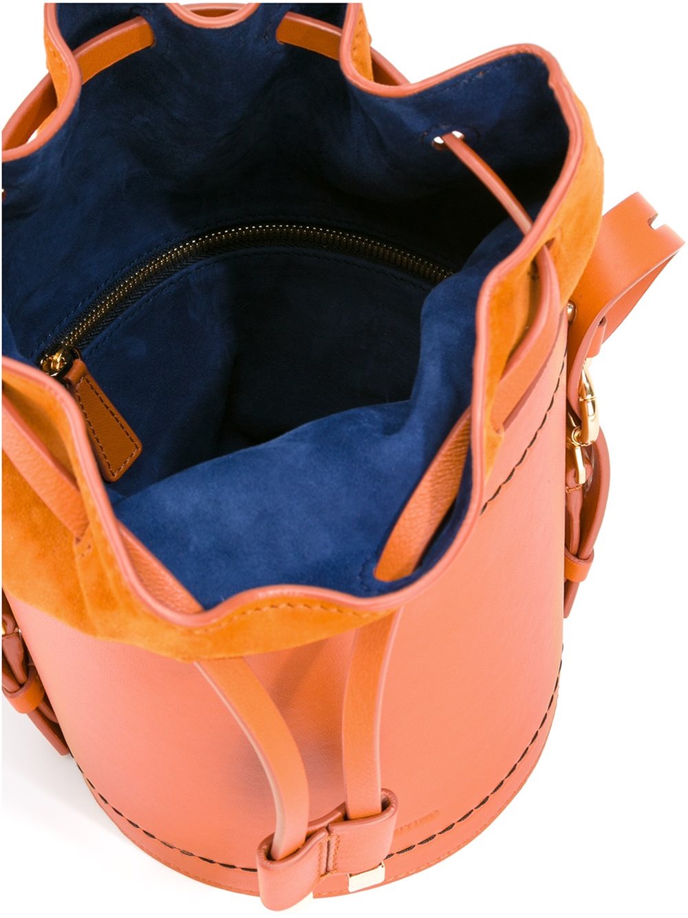 contrast lining bucket bag