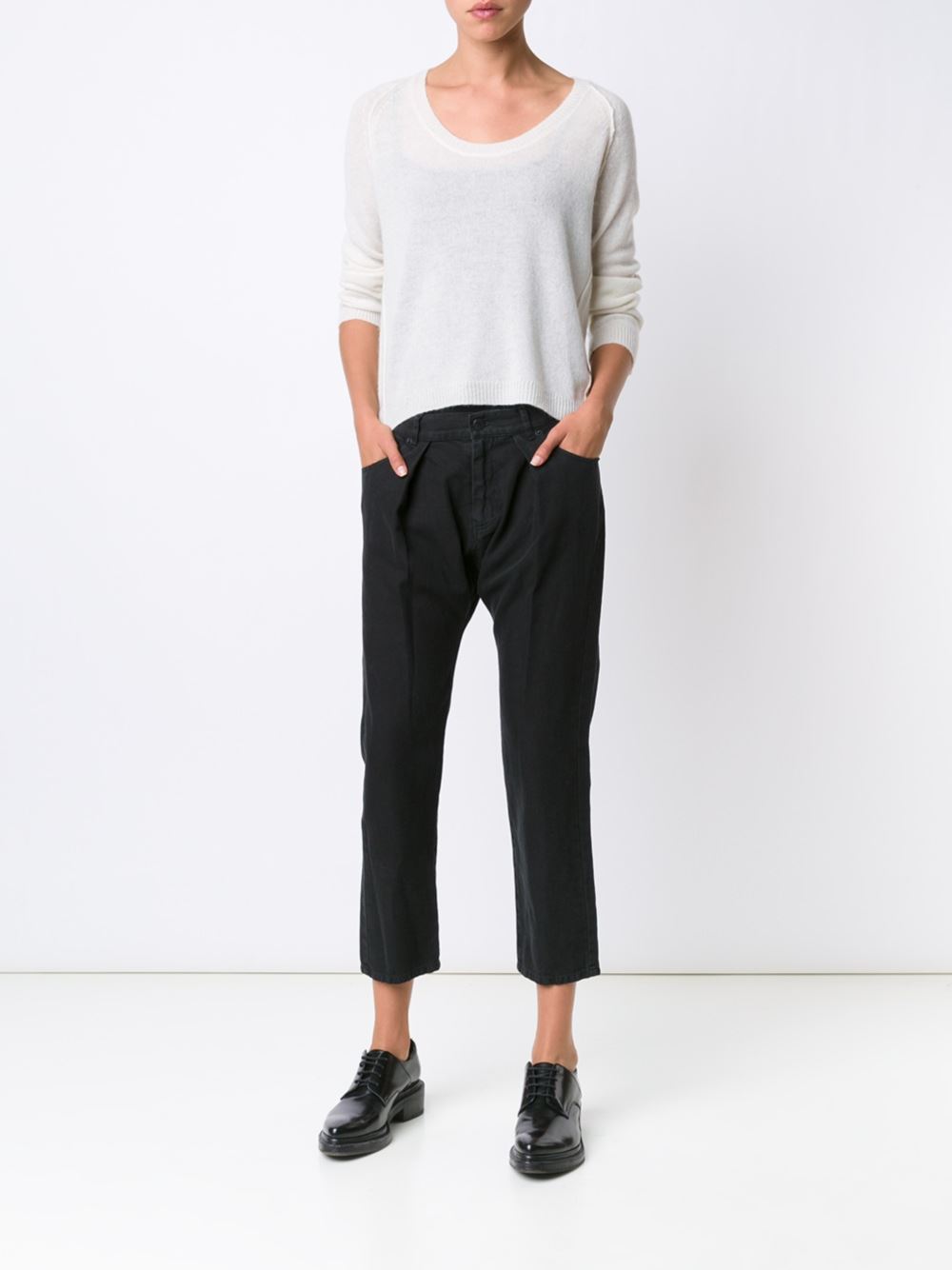 cropped pleated trousers