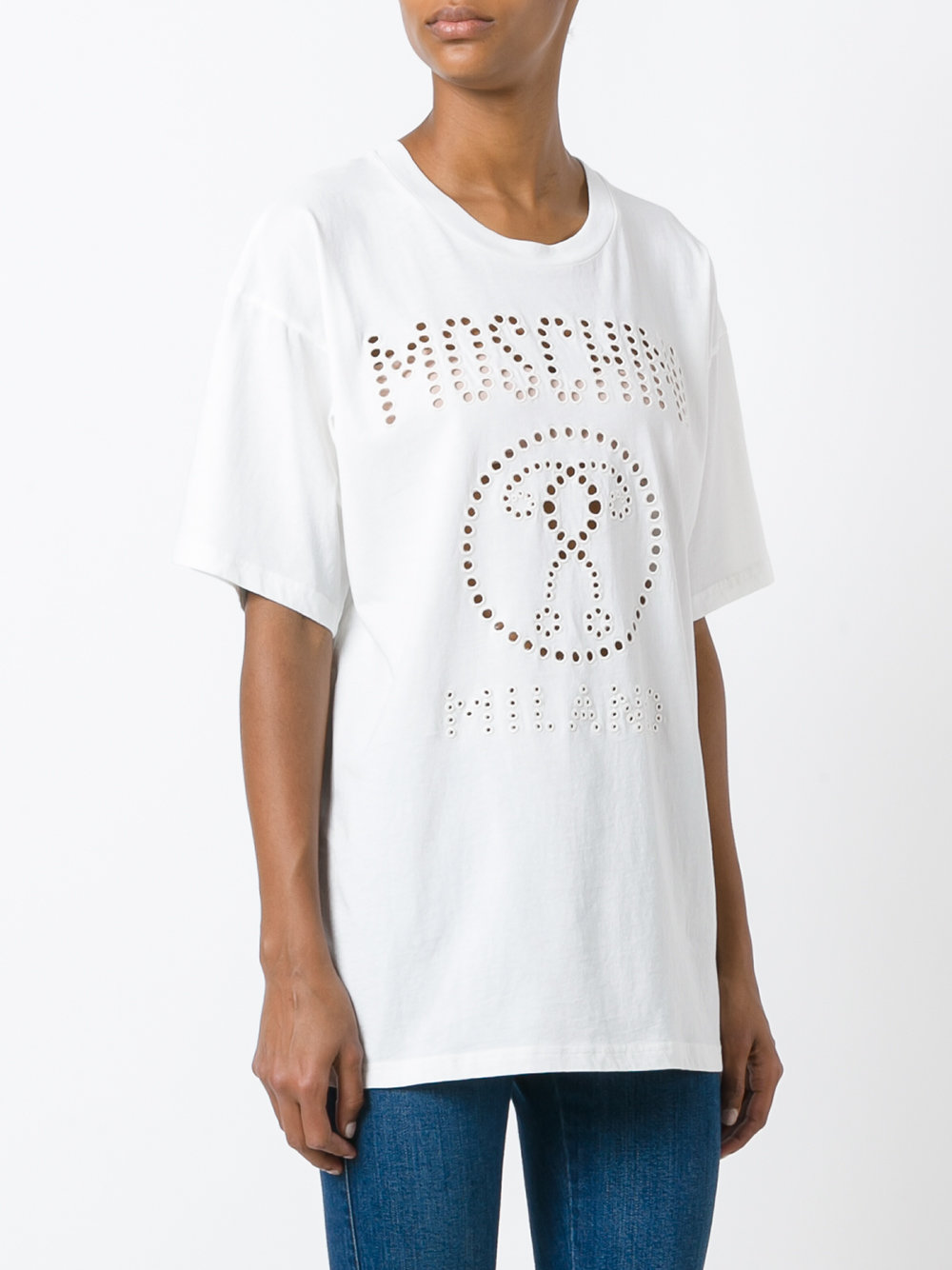 perforated logo T-shirt