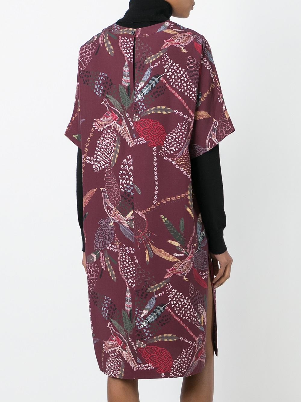 printed v-neck dress