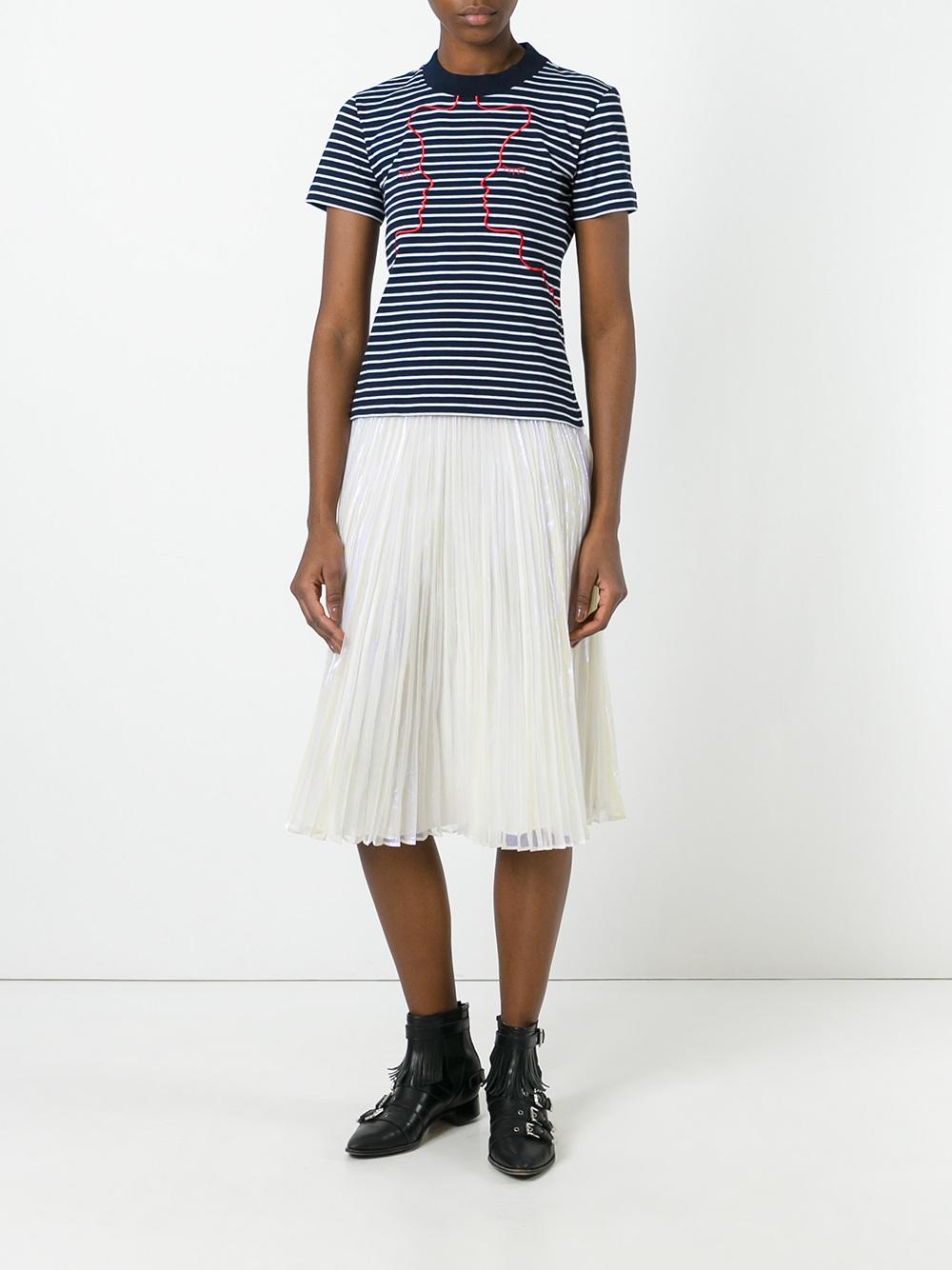 embroidered stripe T-shirt 