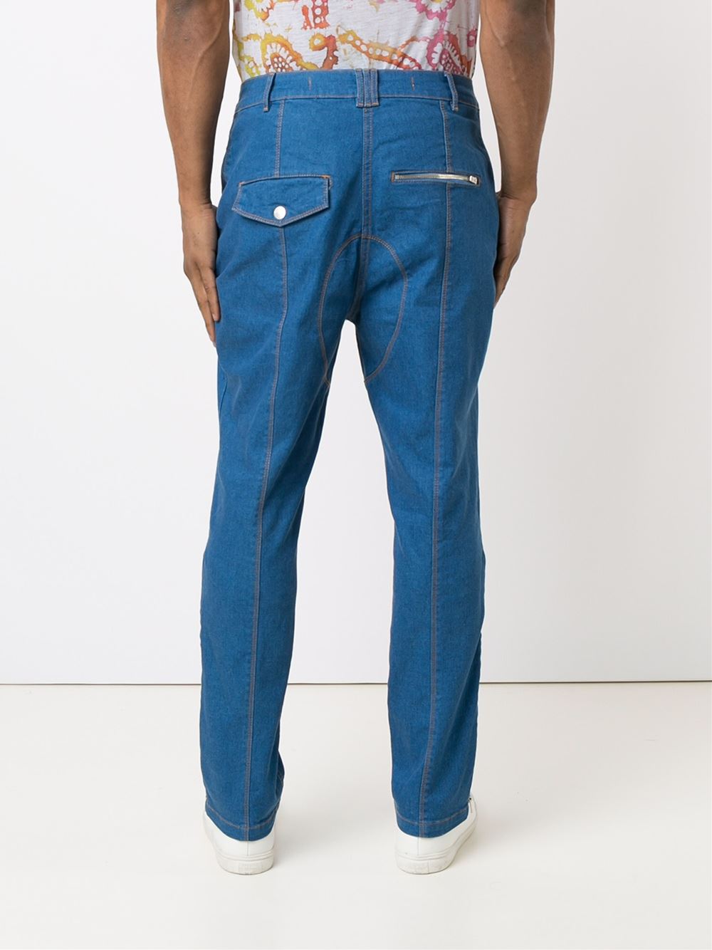 seam detail straight jeans