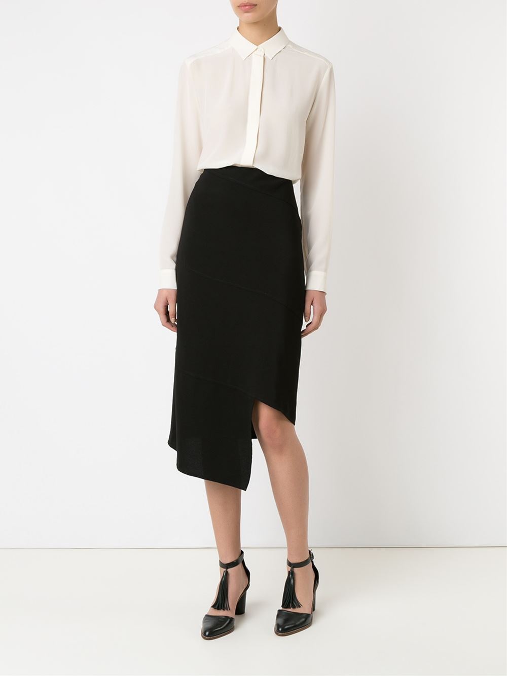 asymmetric midi skirt