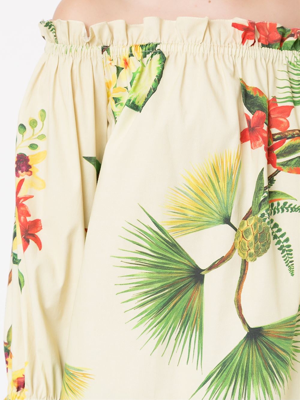 off shoulder floral tunic