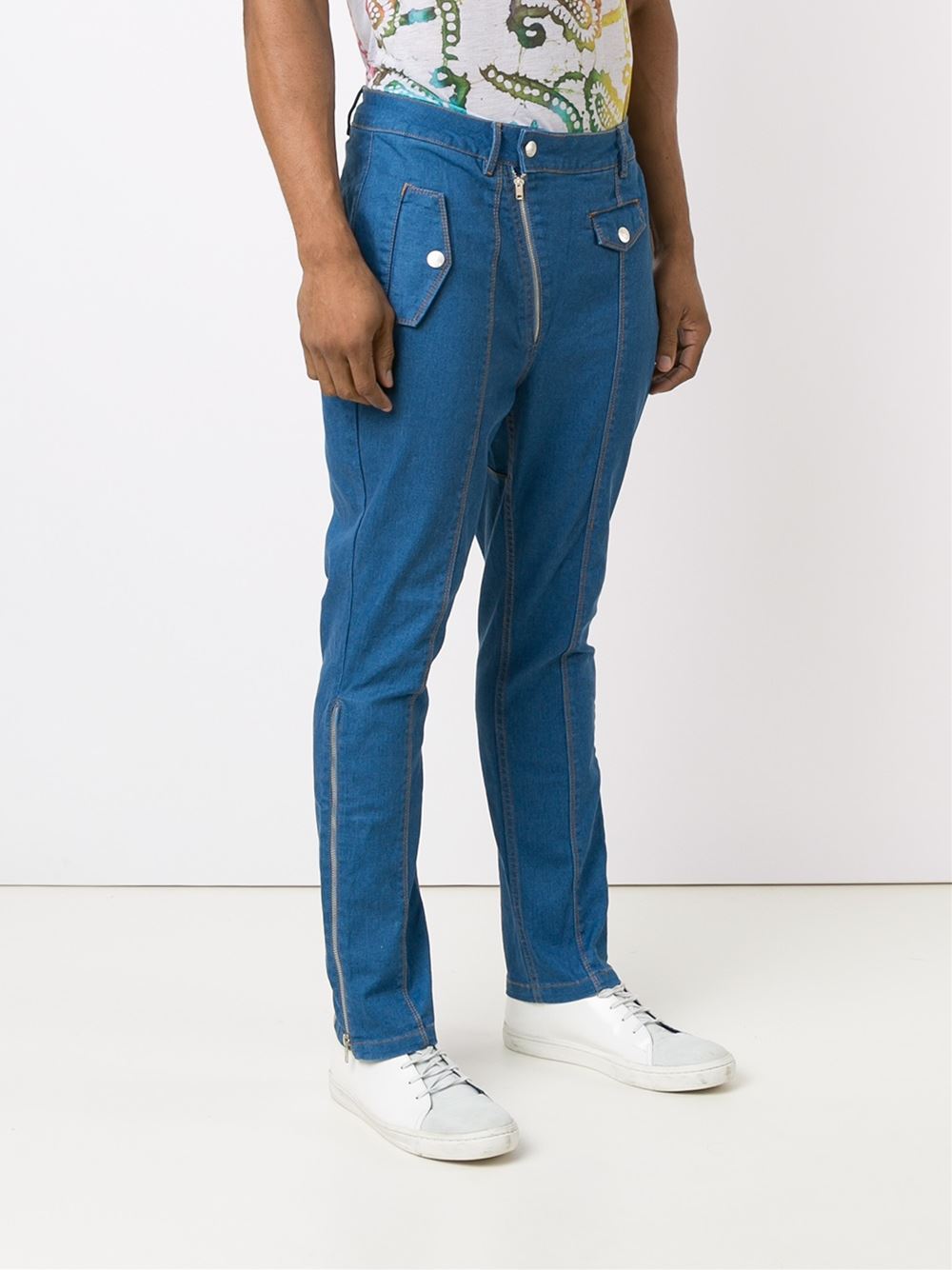 seam detail straight jeans