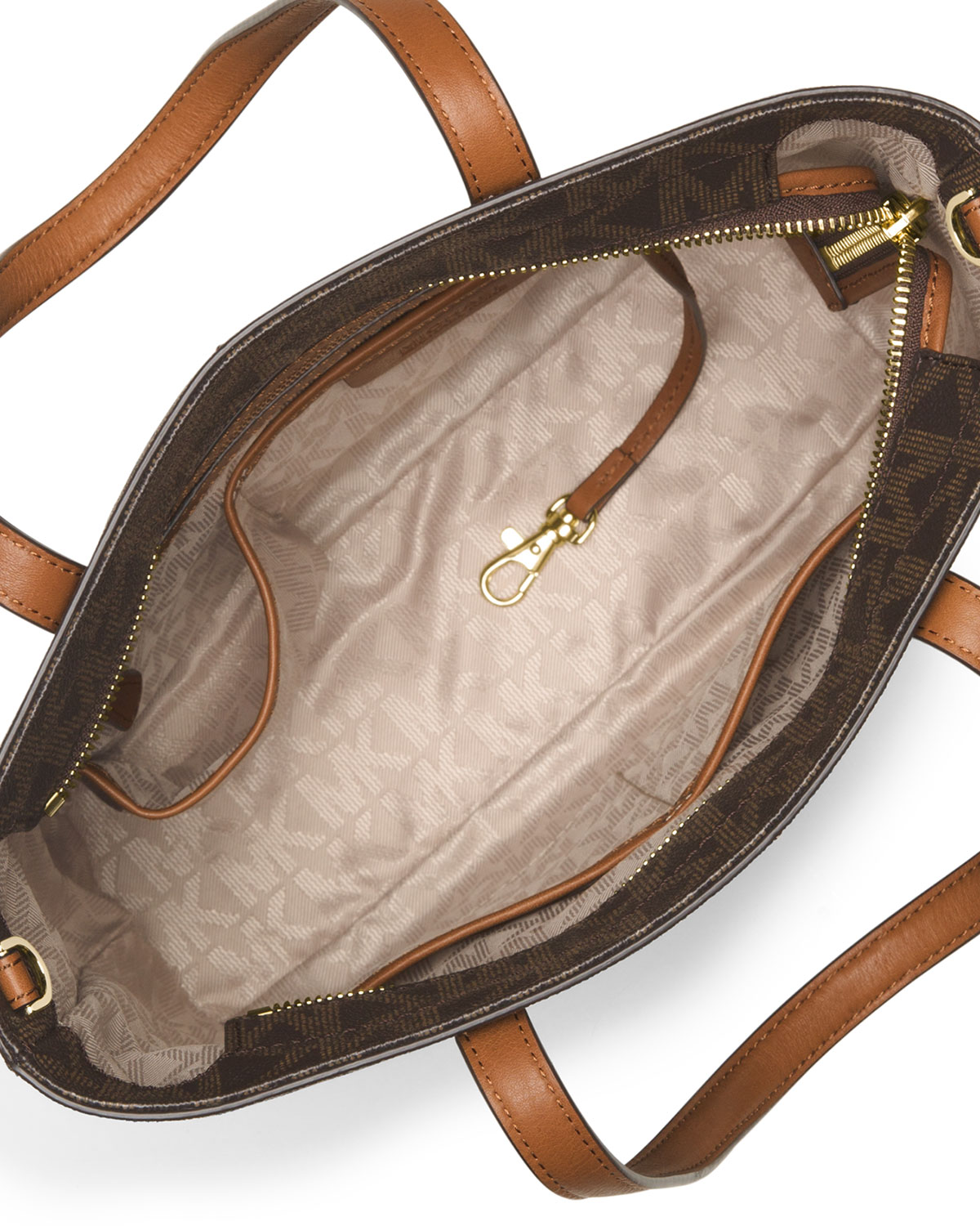 Hayley Medium Laser-Cut Logo Tote Bag, Brown
