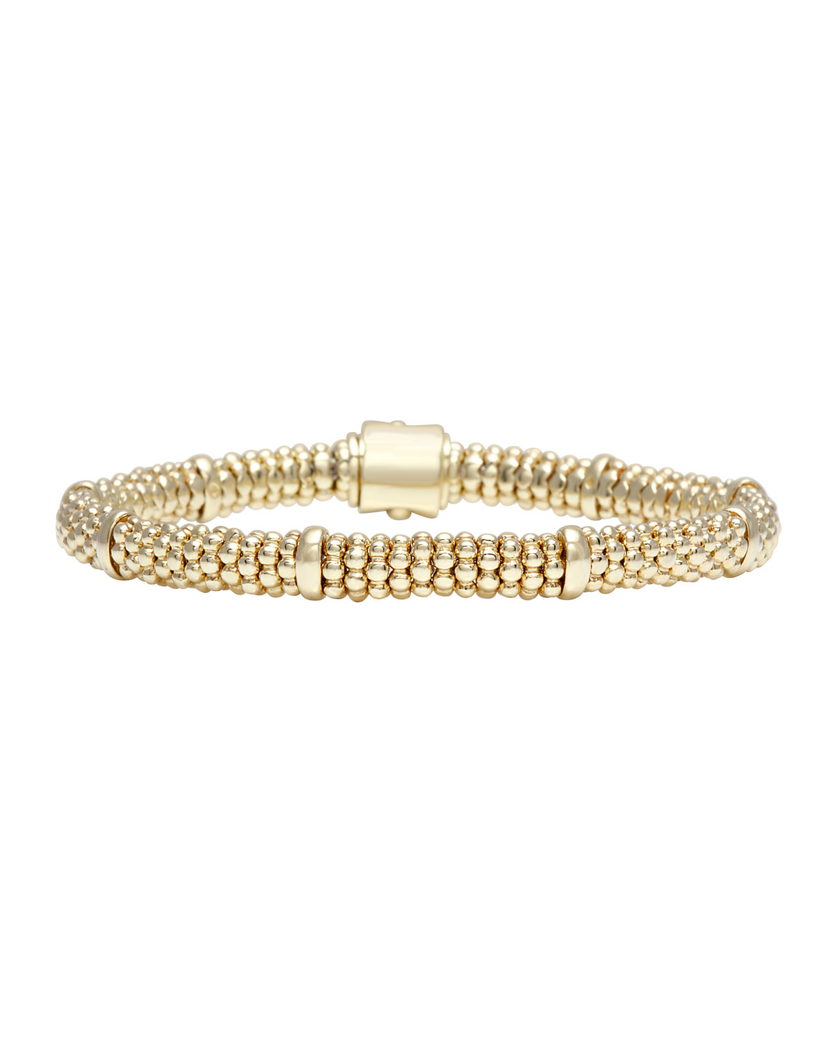 18k Gold Caviar Rope Bracelet, 6mm