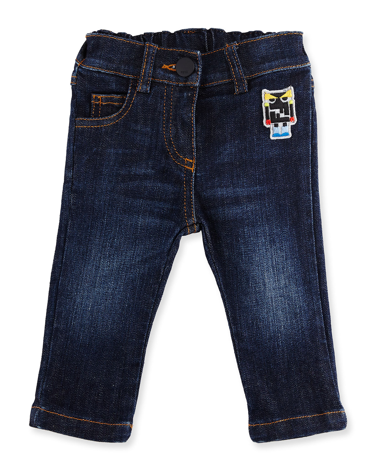 stretch denim monster jeans, blue, size 12-24 months