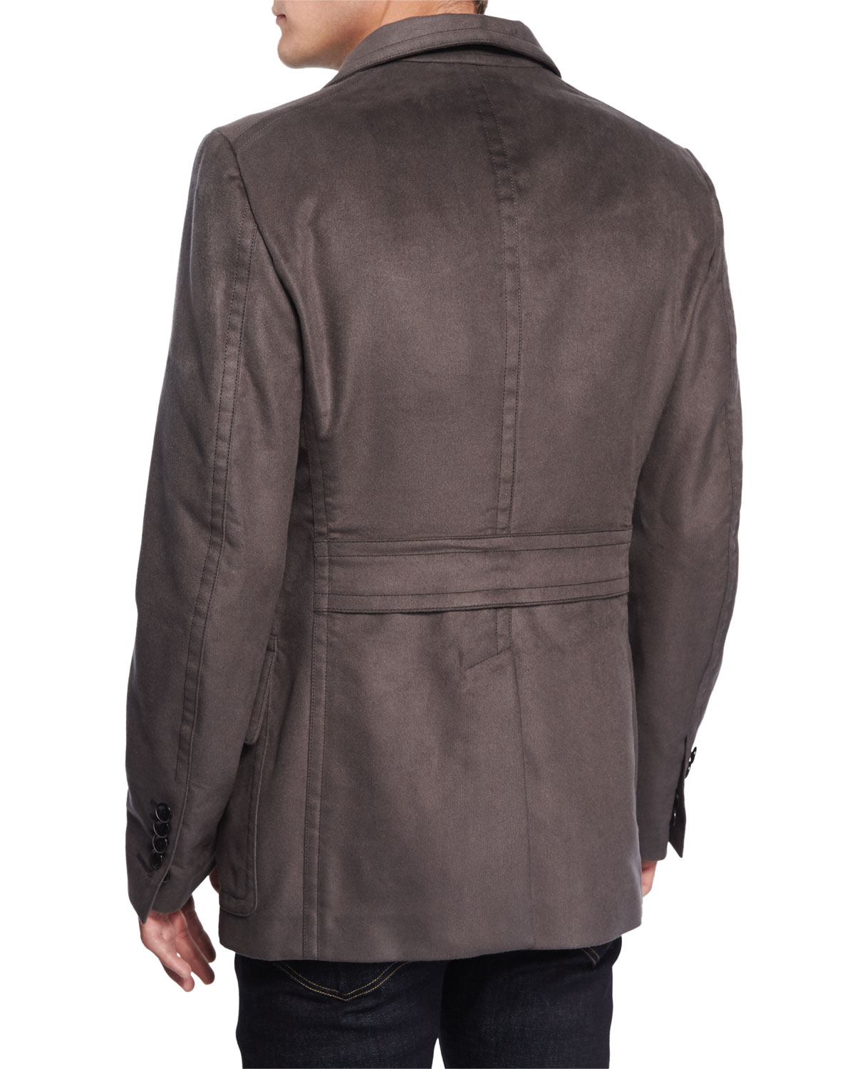 Petrol Button-Down Safari Jacket, Charcoal