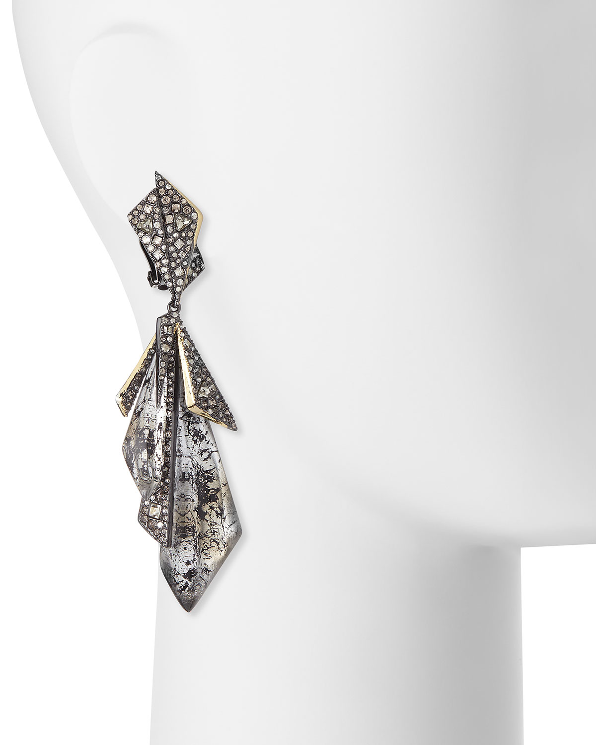 Crystal Origami Clip-On Earrings