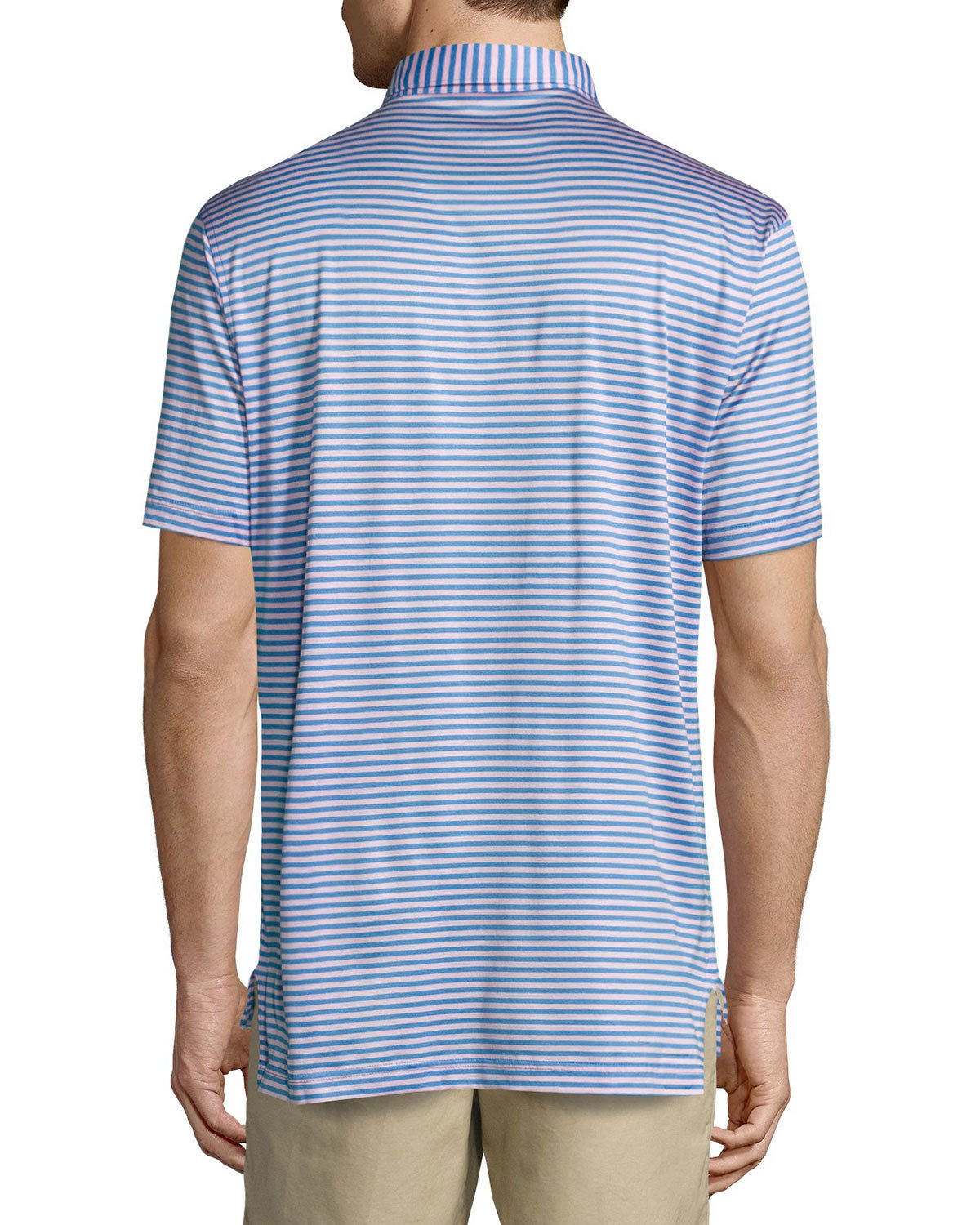 Sean Classic-Stripe Cotton Lisle Polo Shirt, Blue