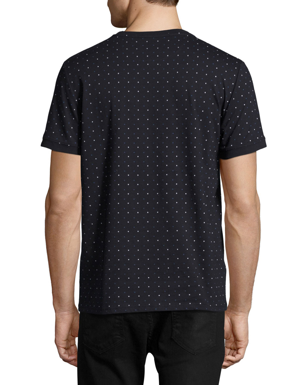 Square-Print T-Shirt, Navy