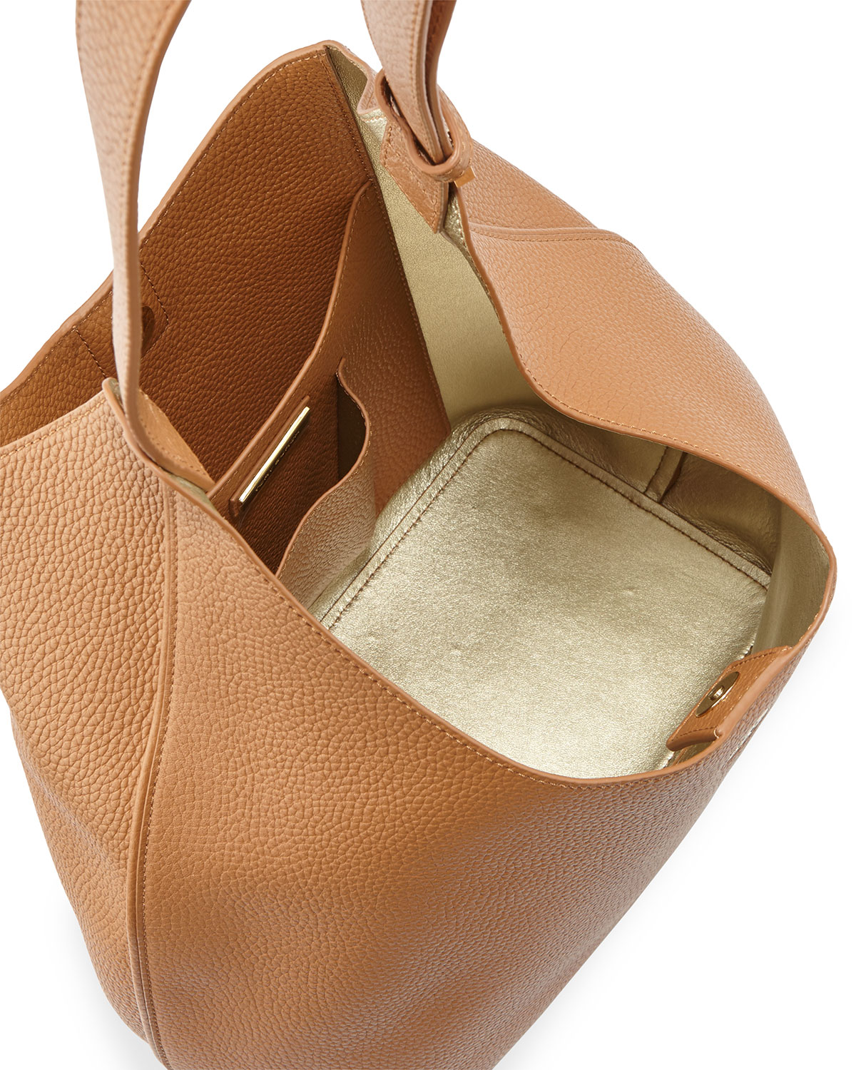 perry leather hobo bag, bark