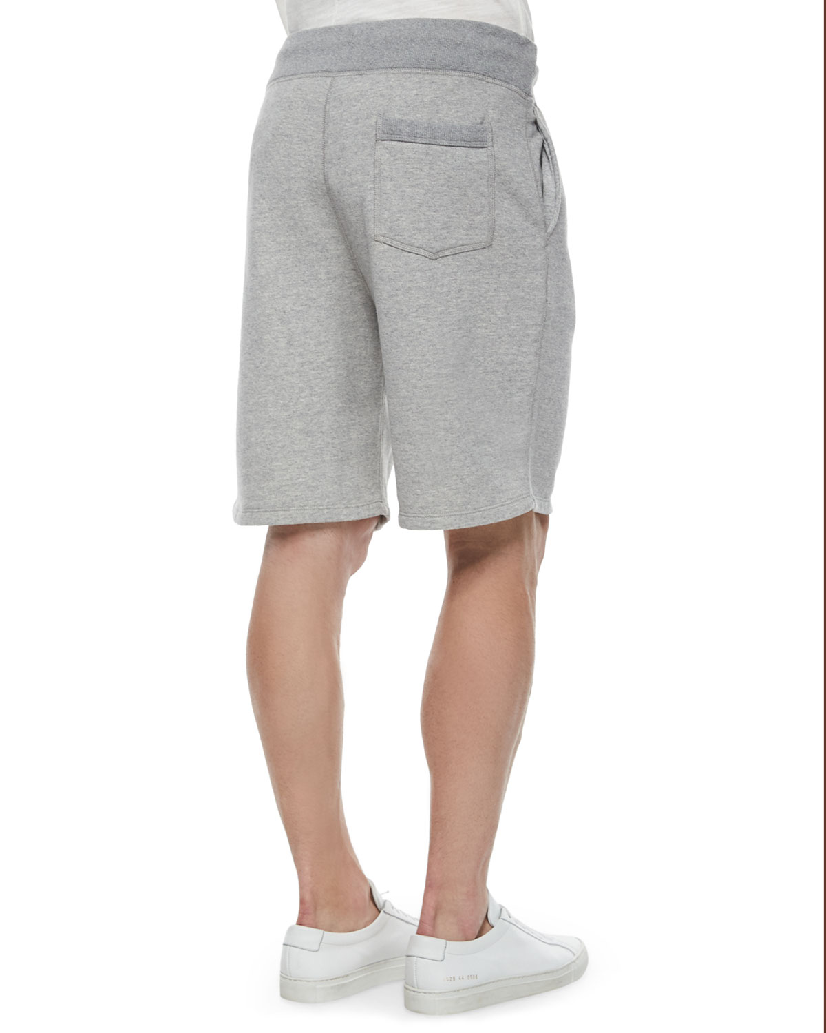 Heather Drawstring Sweat Shorts, Light Gray