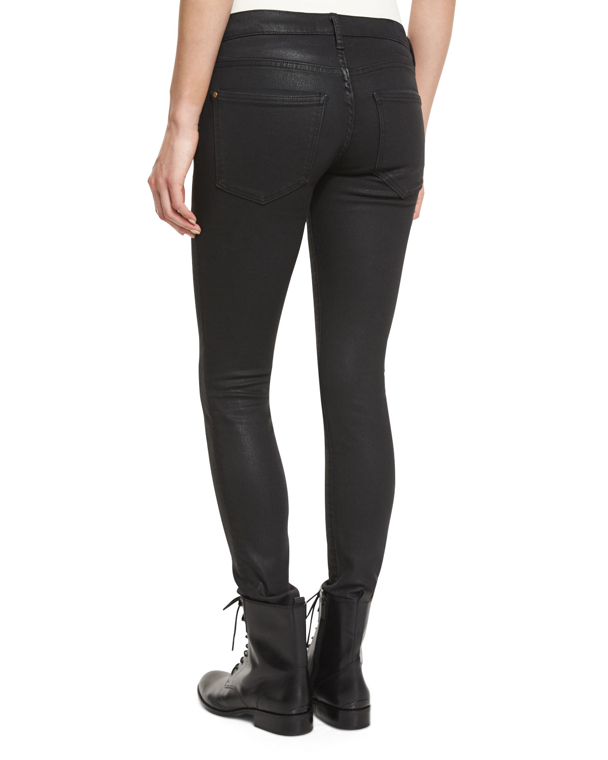 The Skinny Skinny Coated Jeans, Black