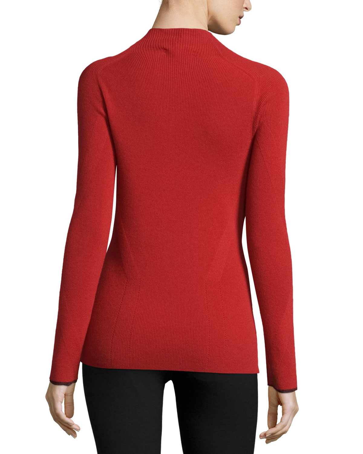 Natasha Ribbed Cashmere Sweater, Saffron