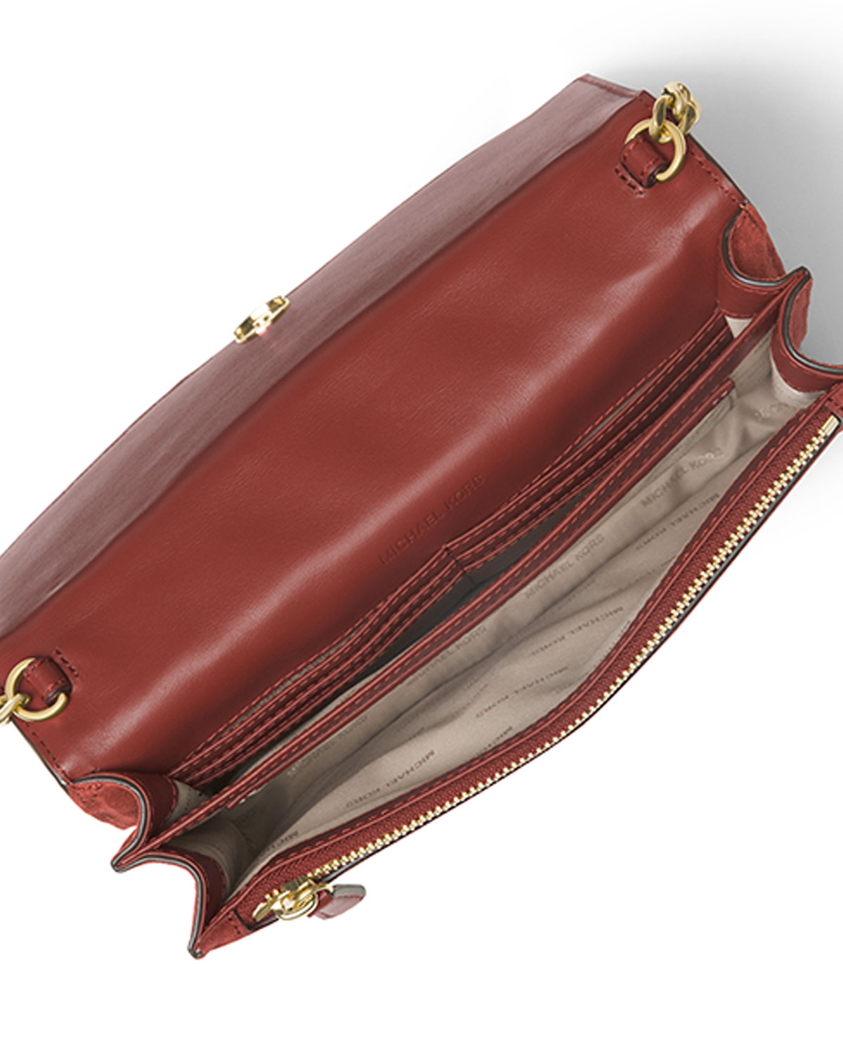 Brooklyn Large Grommet Crossbody Bag, Brick