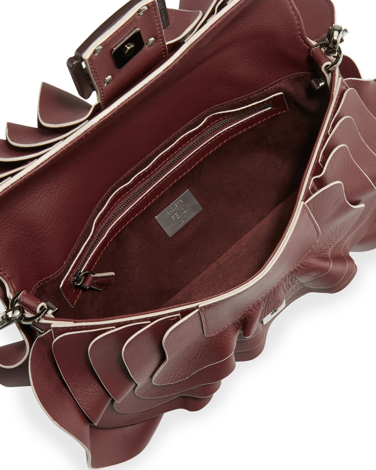 Baguette Multi-Wave Leather Bag, Bordeaux