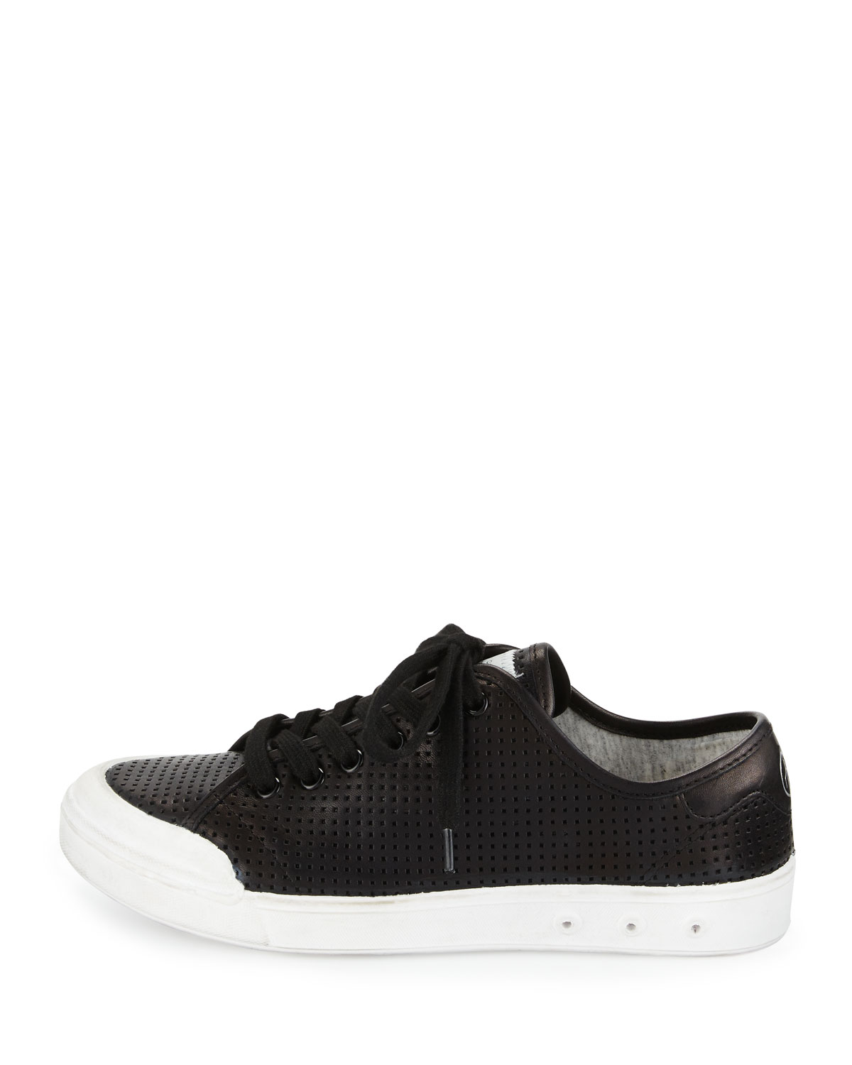 Standard Issue Perforated Lace-Up Sneaker, Black 