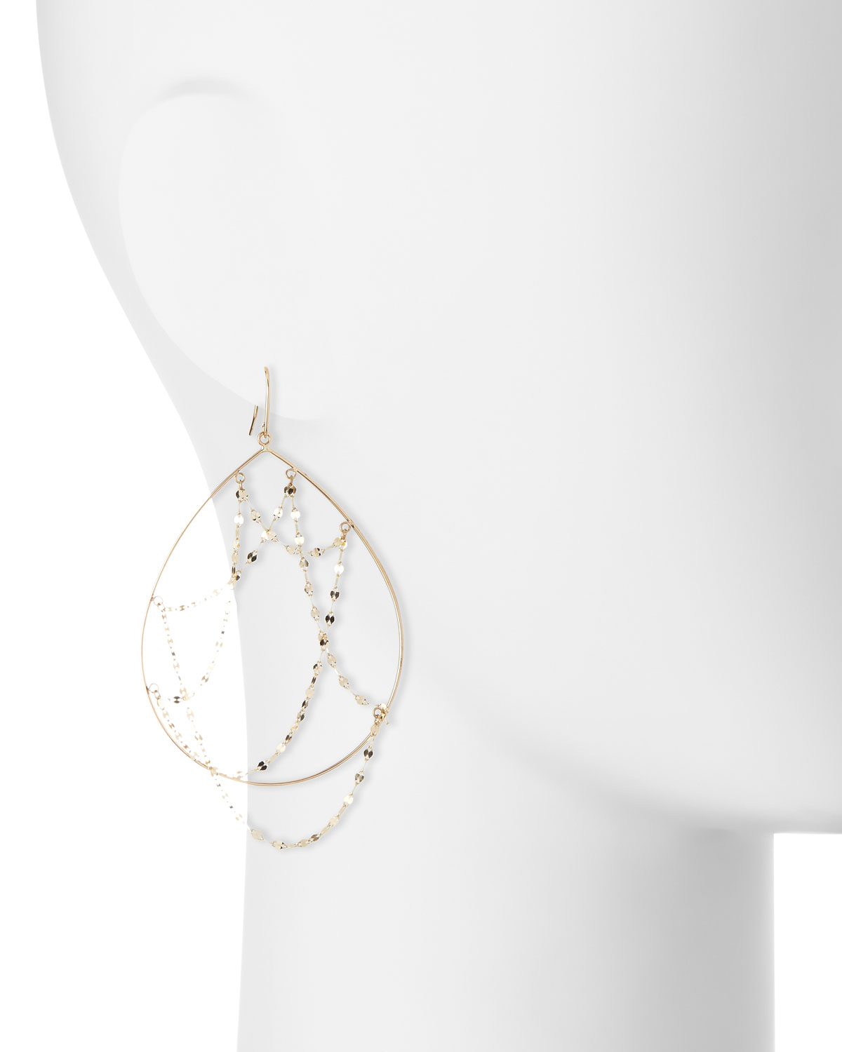 14k Gold Oval Web Earrings