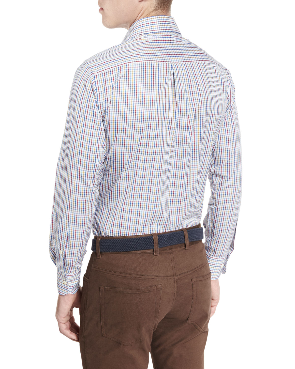 Crown Pin Tattersall Oxford Shirt, Hawaiian Blue