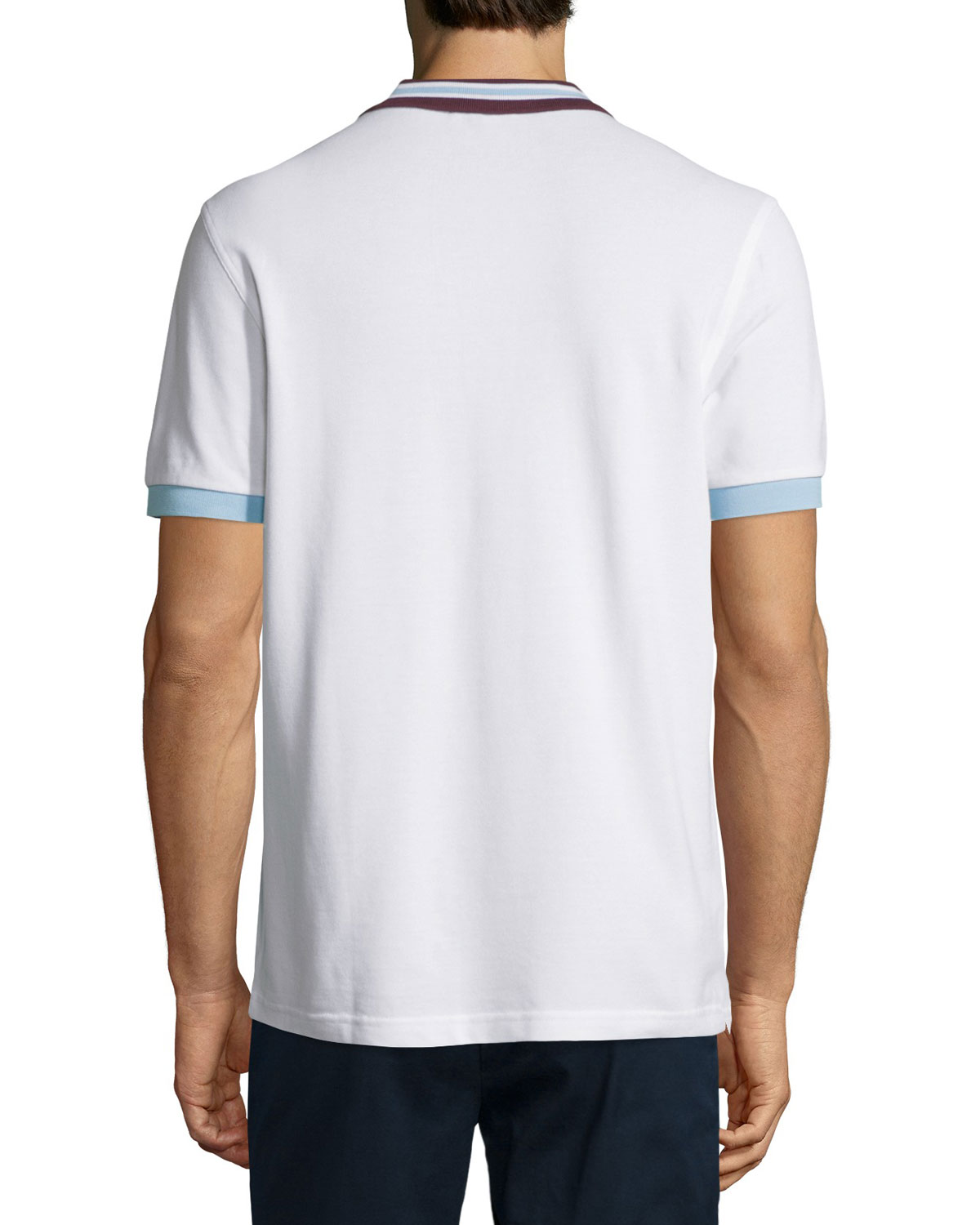 Contrast-Trim Polo Shirt, White