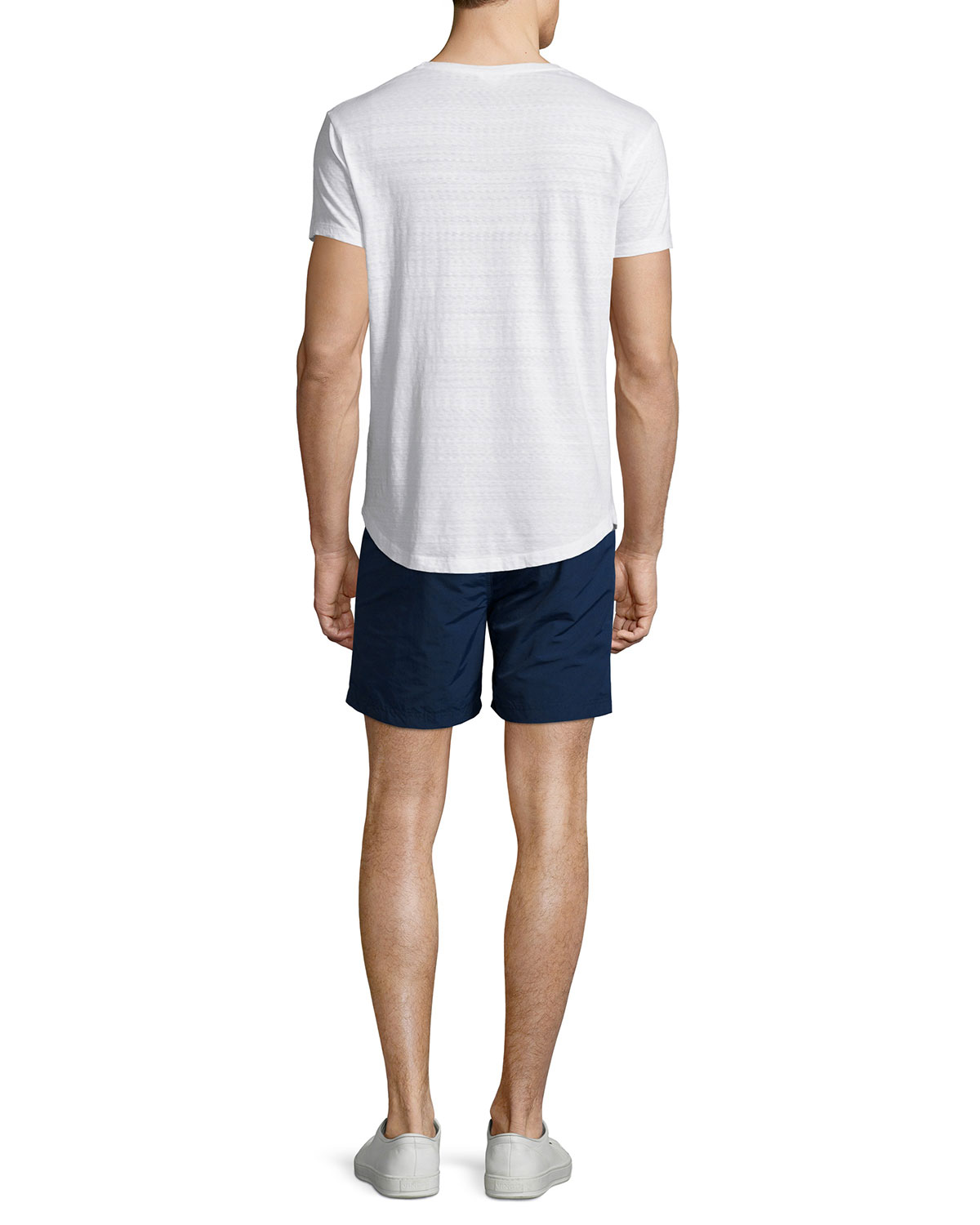 Chest-Stripe Short-Sleeve T-Shirt, Navy