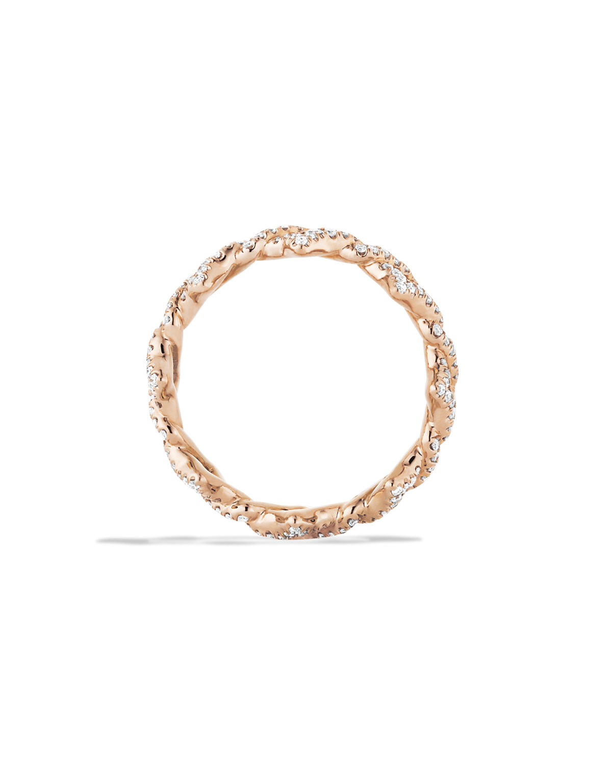 Quatrefoil Stacking Ring with Diamonds in Rose Gold