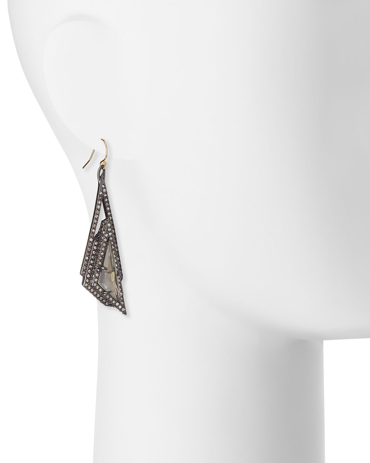 Crystal Pyramid Drop Earrings