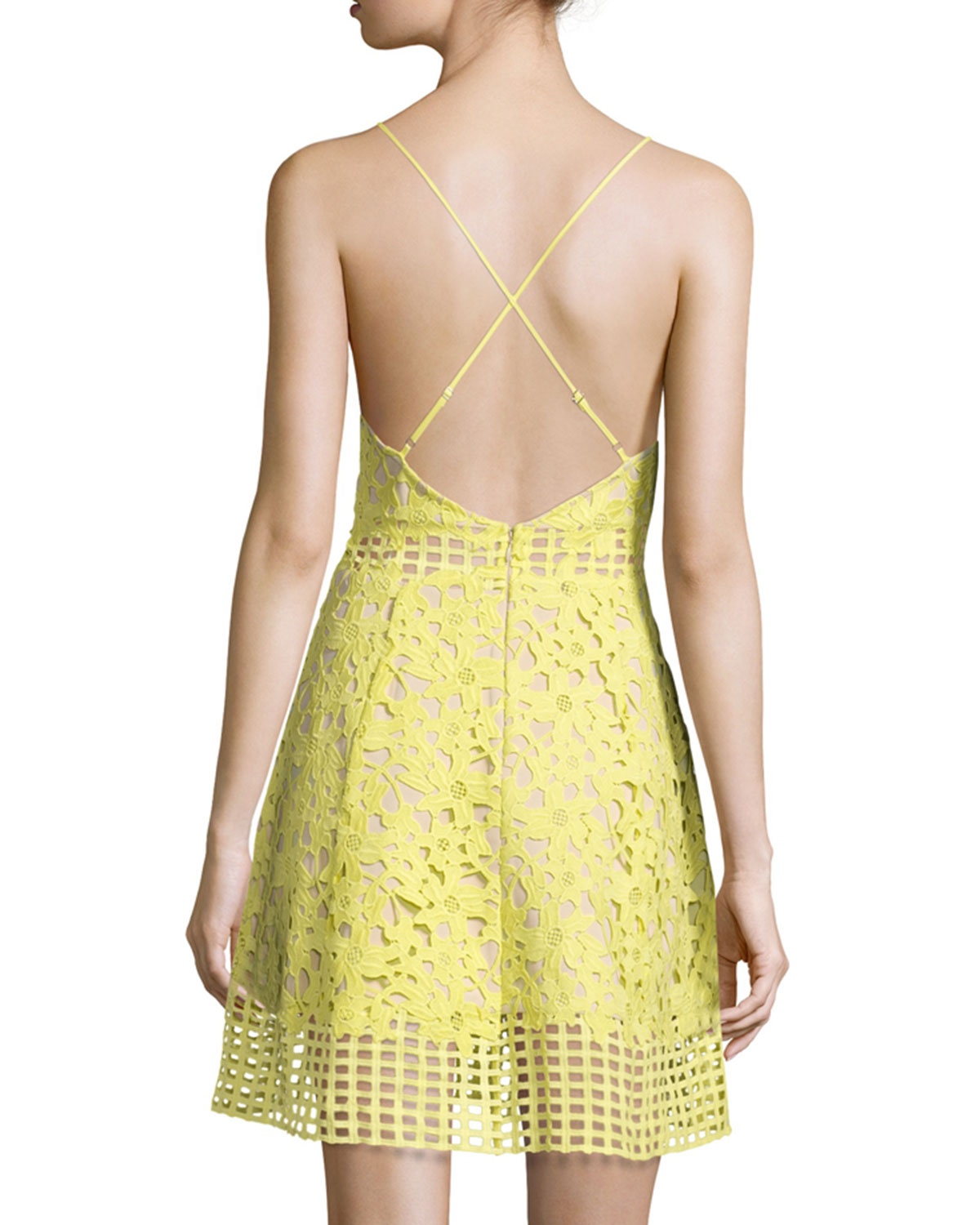 Bellini Sleeveless Lace Dress, Sunshine