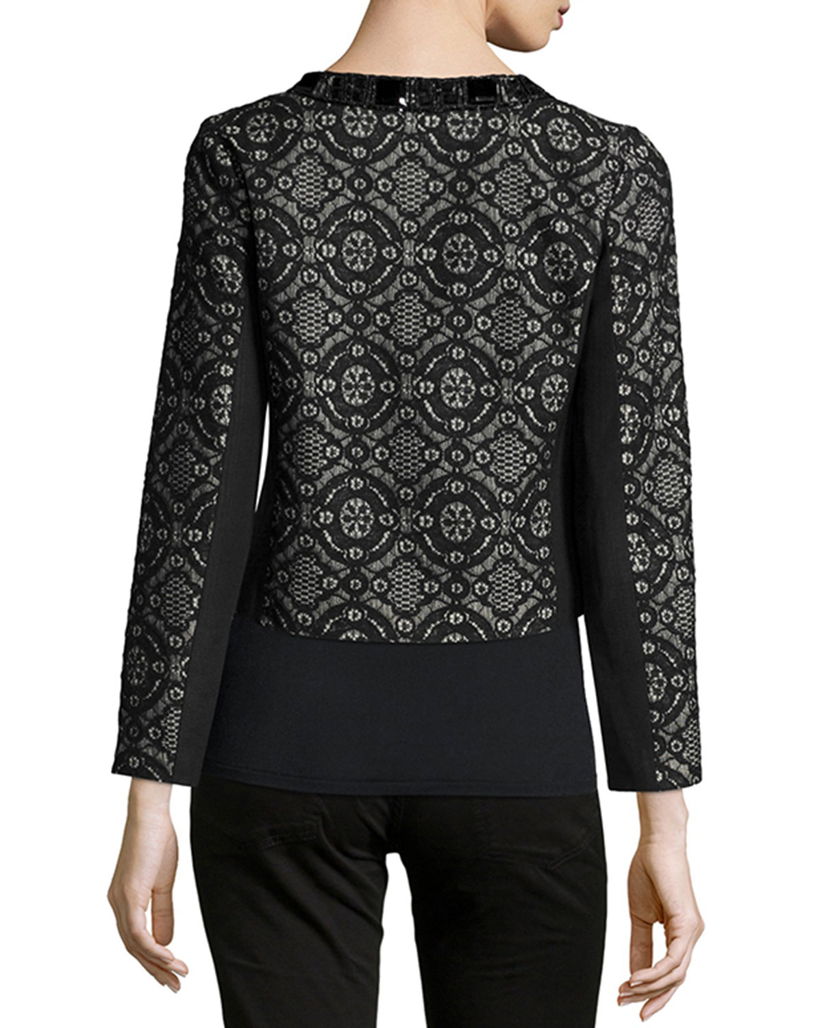 Dressy Cropped Jacket W/ Stone Trim, Plus Size 