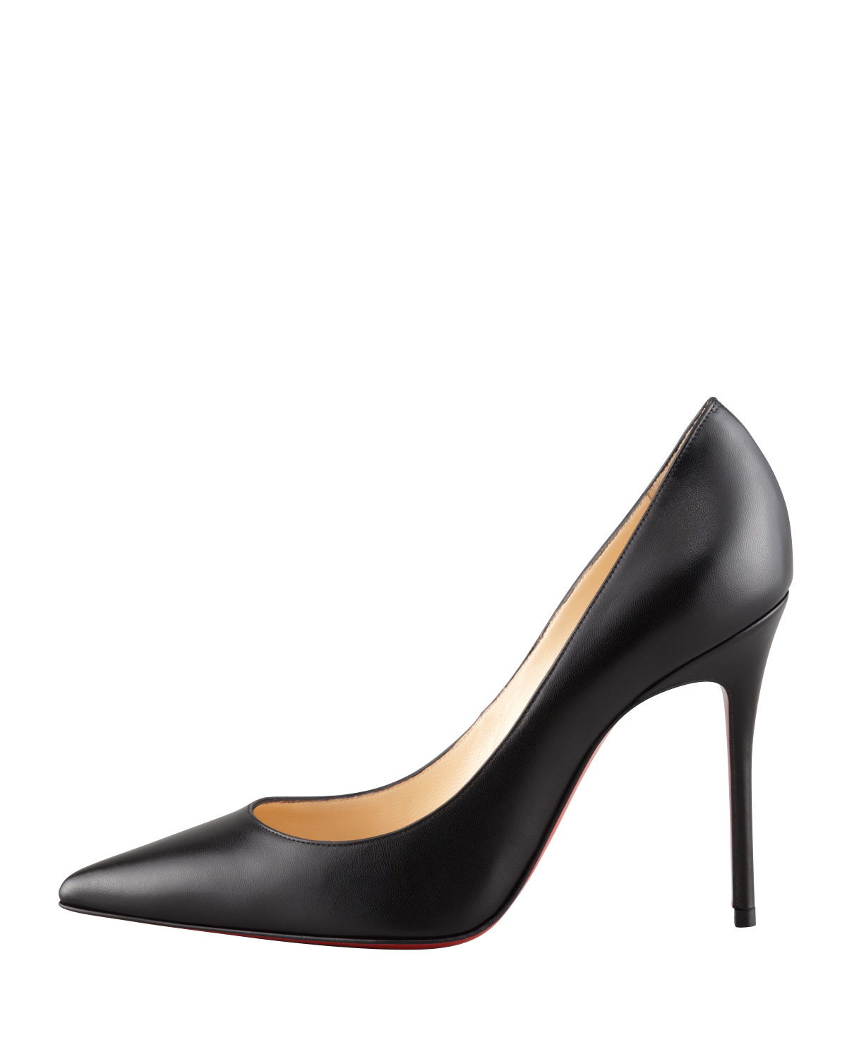 Decollette Pointed-Toe Red Sole Pump, Black