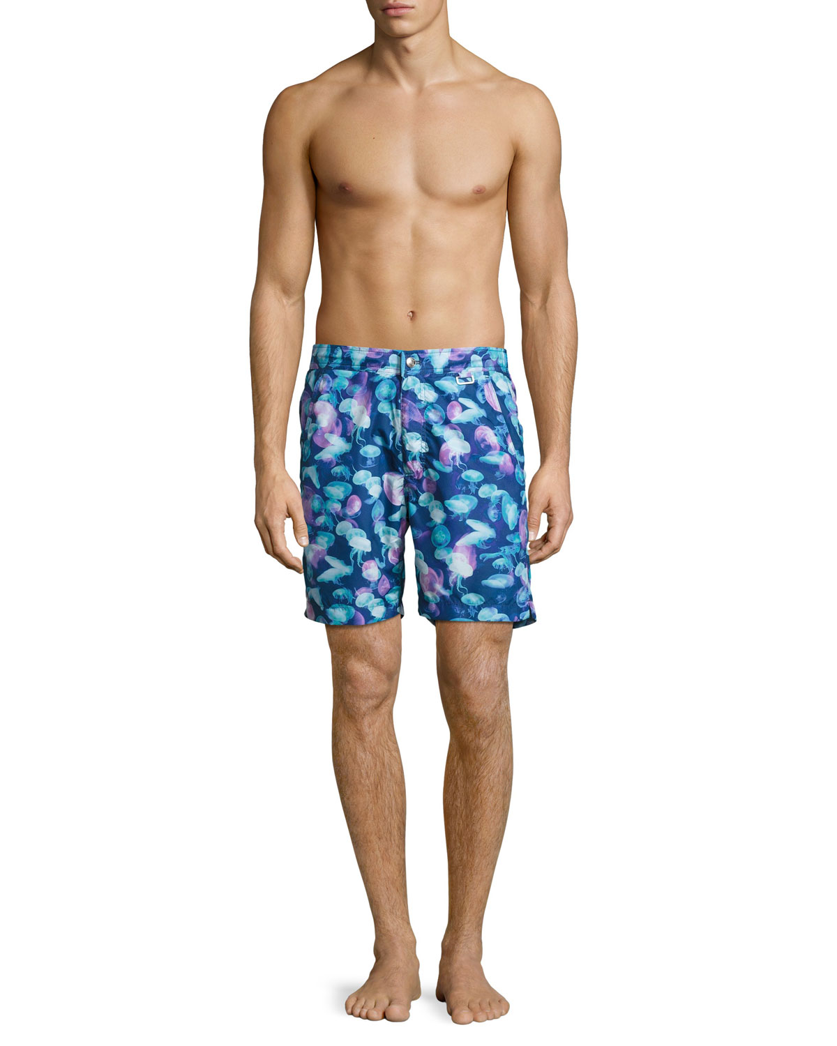 Moon Jellies Swim Trunks, Blue