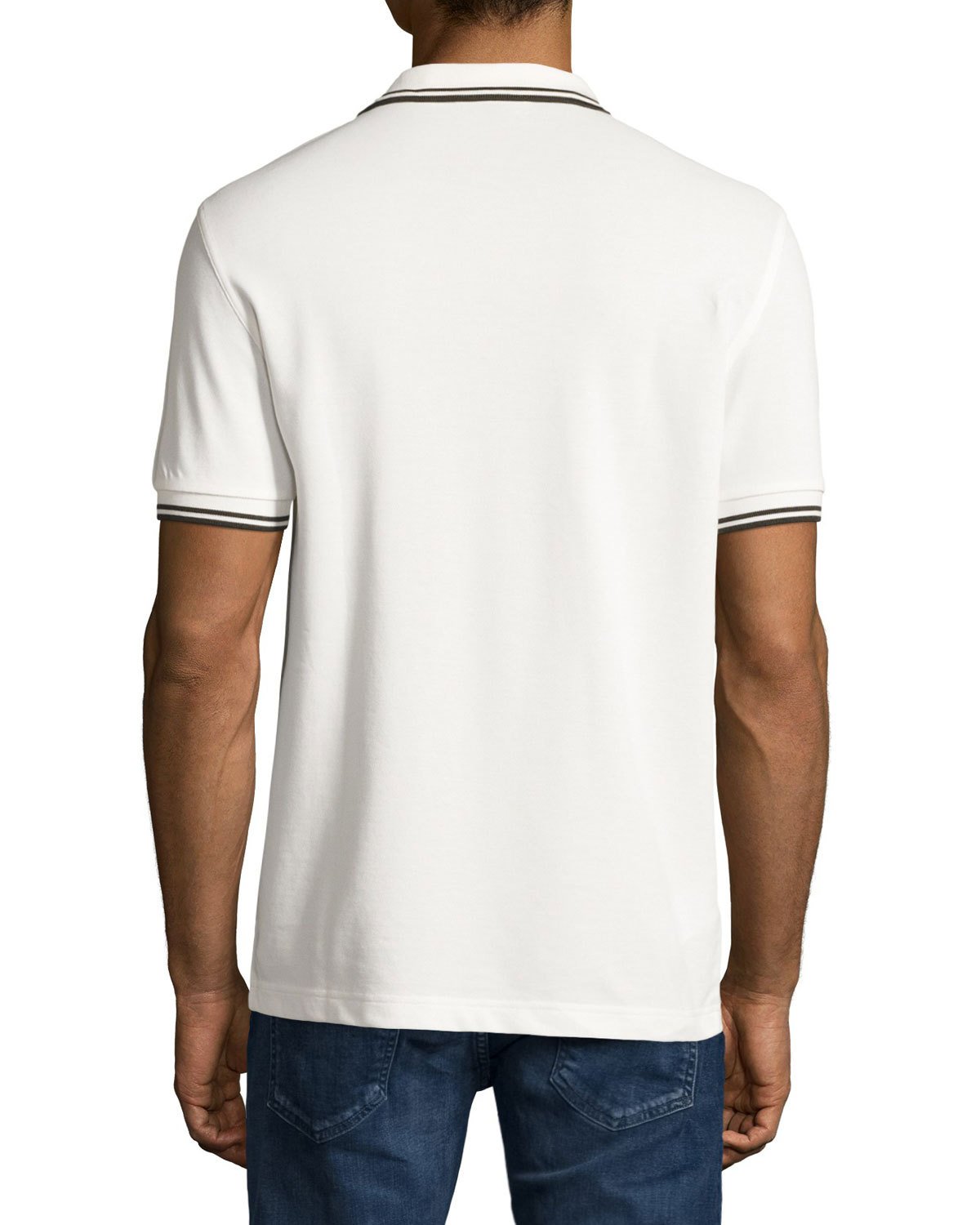 Contrast-Tip Pique Polo Shirt