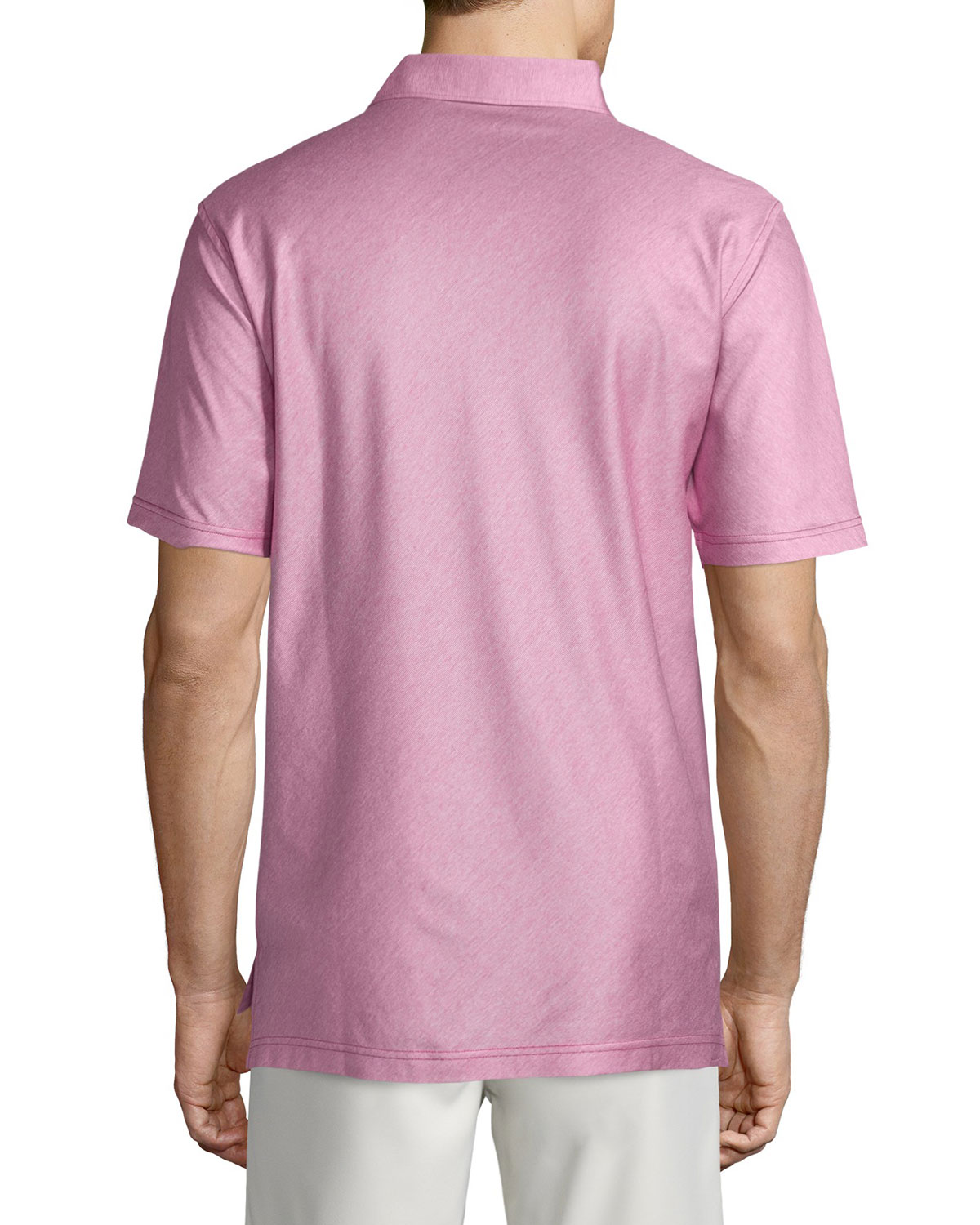 Arthur Diagonal-Stripe Lisle Knit Polo Shirt, Red