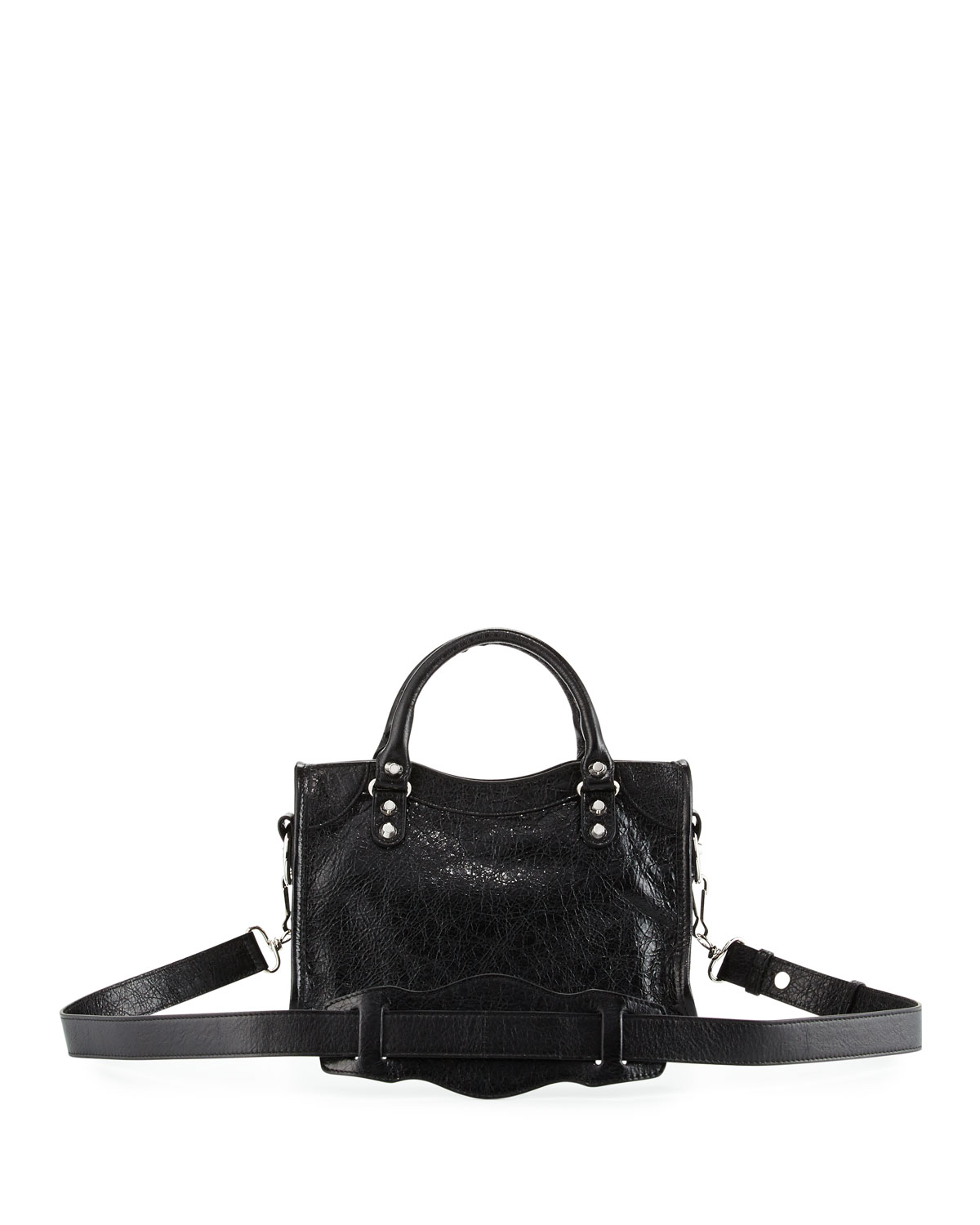 Classic Nickel Mini City AJ Bag, Black