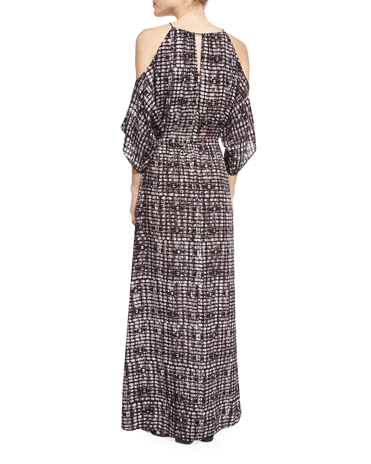 South Pacific Cold-Shoulder Coverup Maxi Dress, Multi