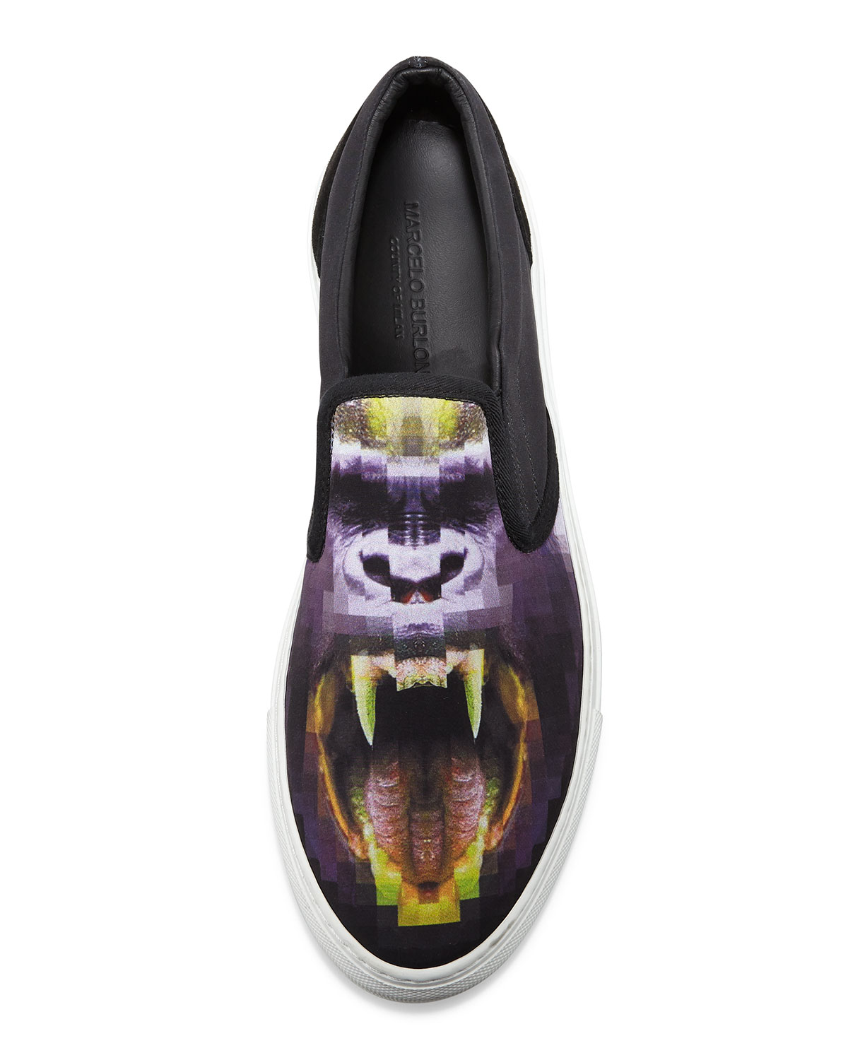Liullaillaco Gorilla-Print Slip-On Sneaker, Black/Purple