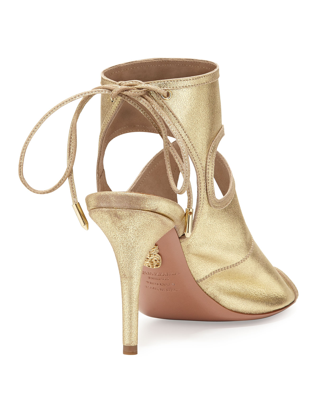 Sexy Thing Suede Cutout Sandal, Light Gold