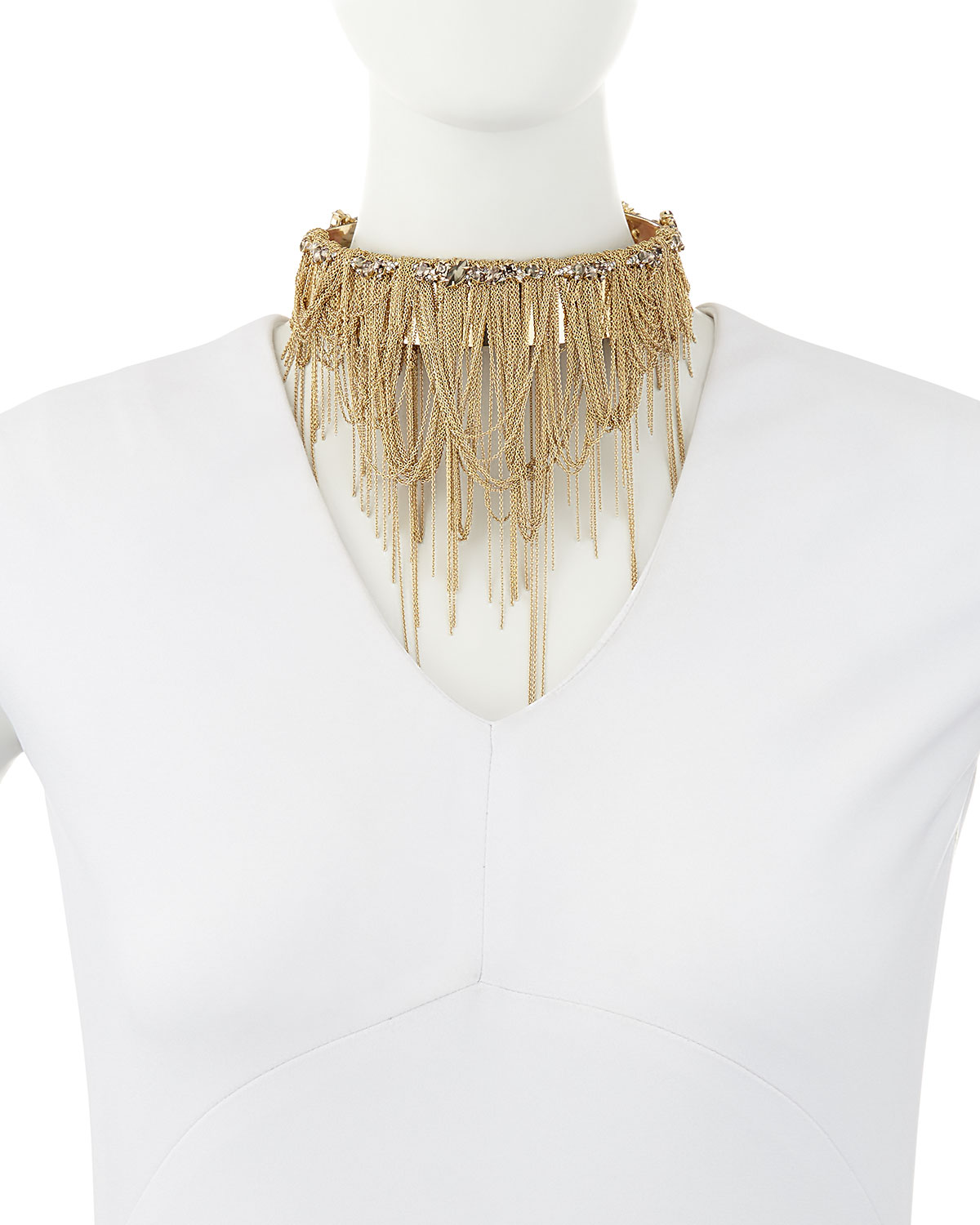 Chain Fringe Collar Necklace