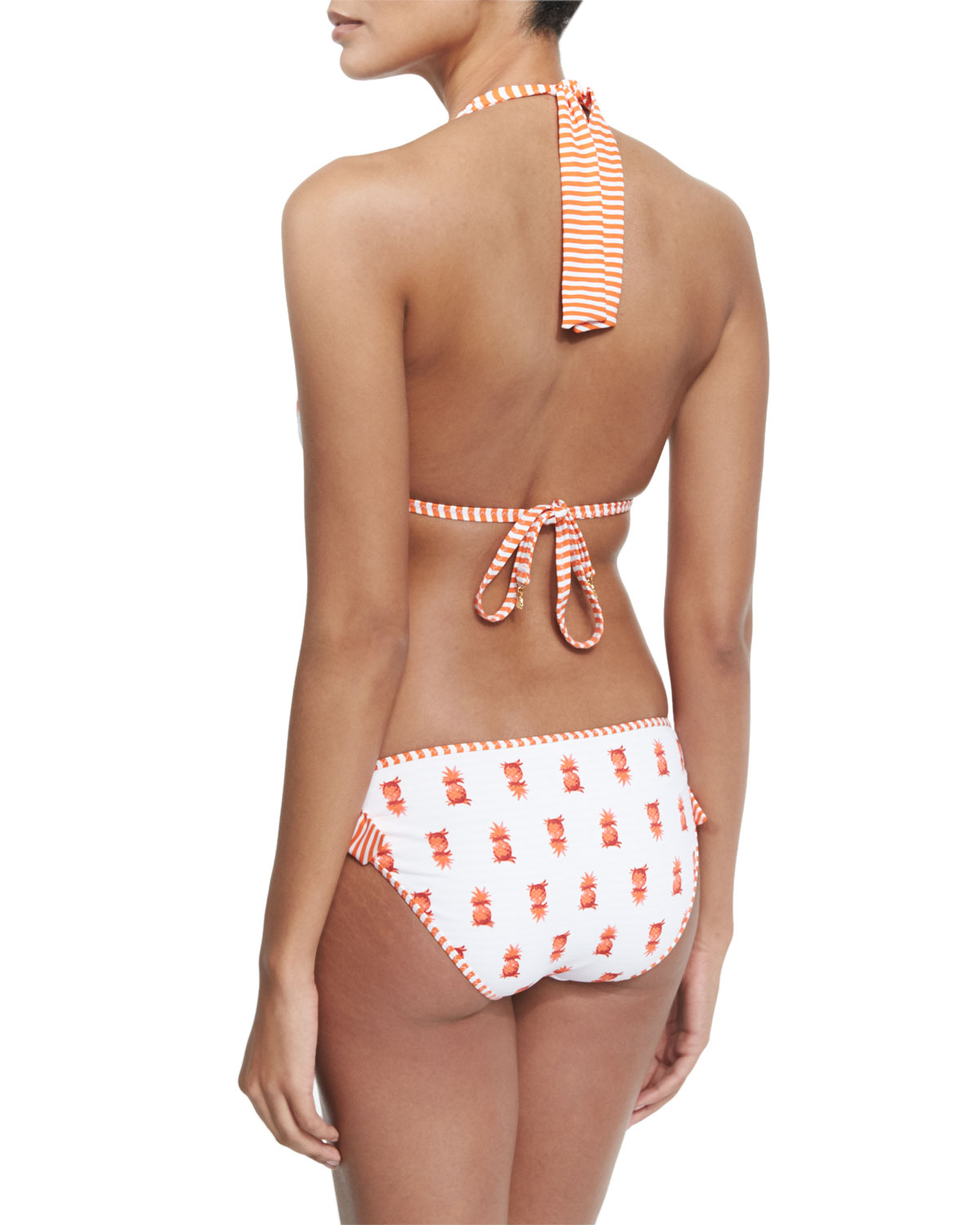 Reversible Printed Halter-Neck Swim Top