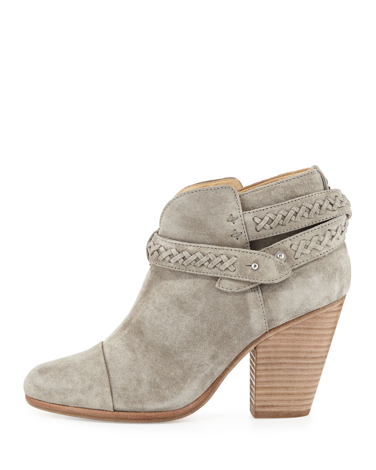 Harrow Belted Suede Ankle Boot, Gray