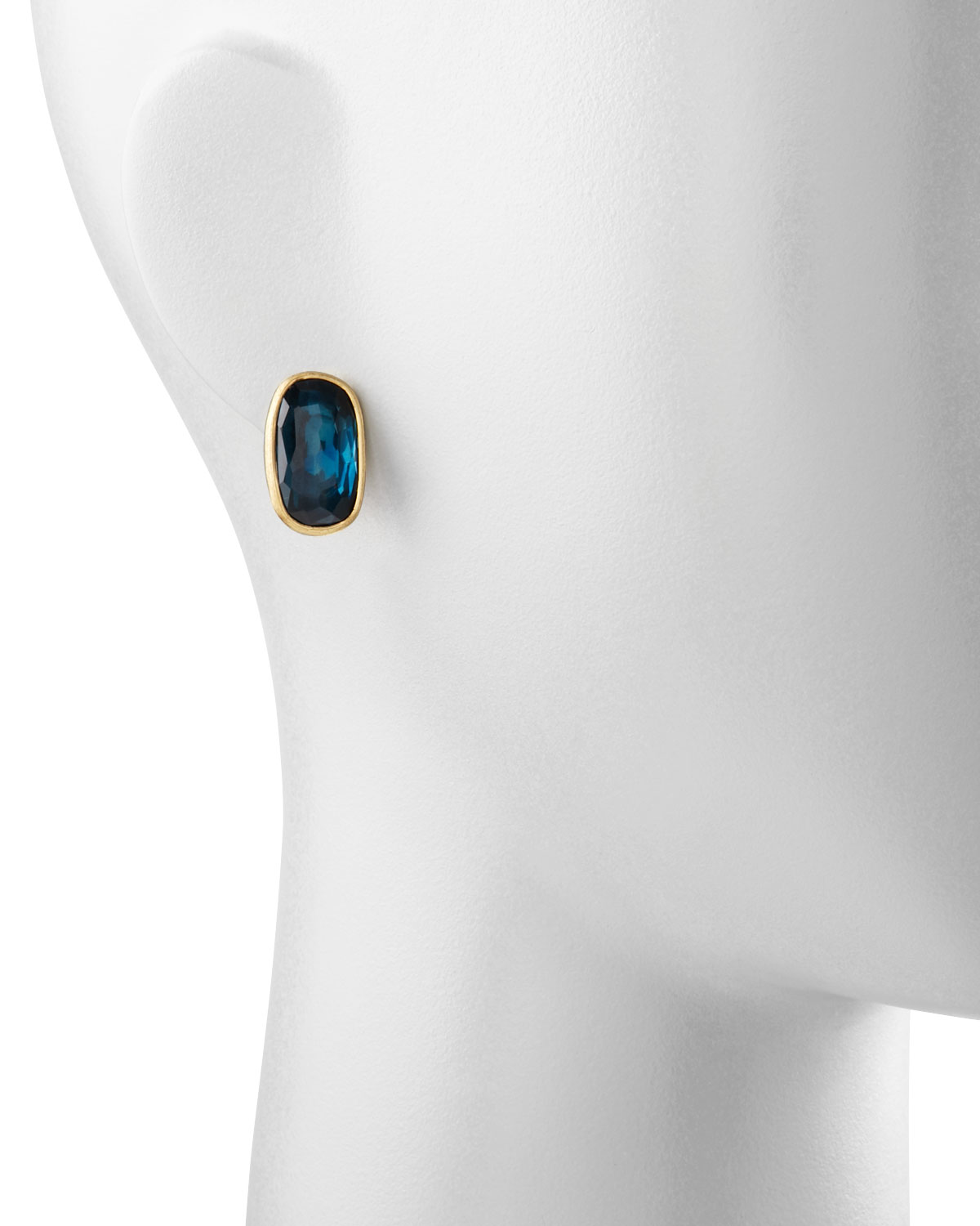 Murano 18k London Blue Topaz Stud Earrings, 20mm