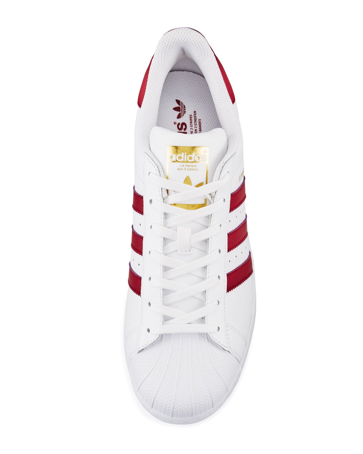 Men's Superstar Collegiate Leather Sneaker, White/Red