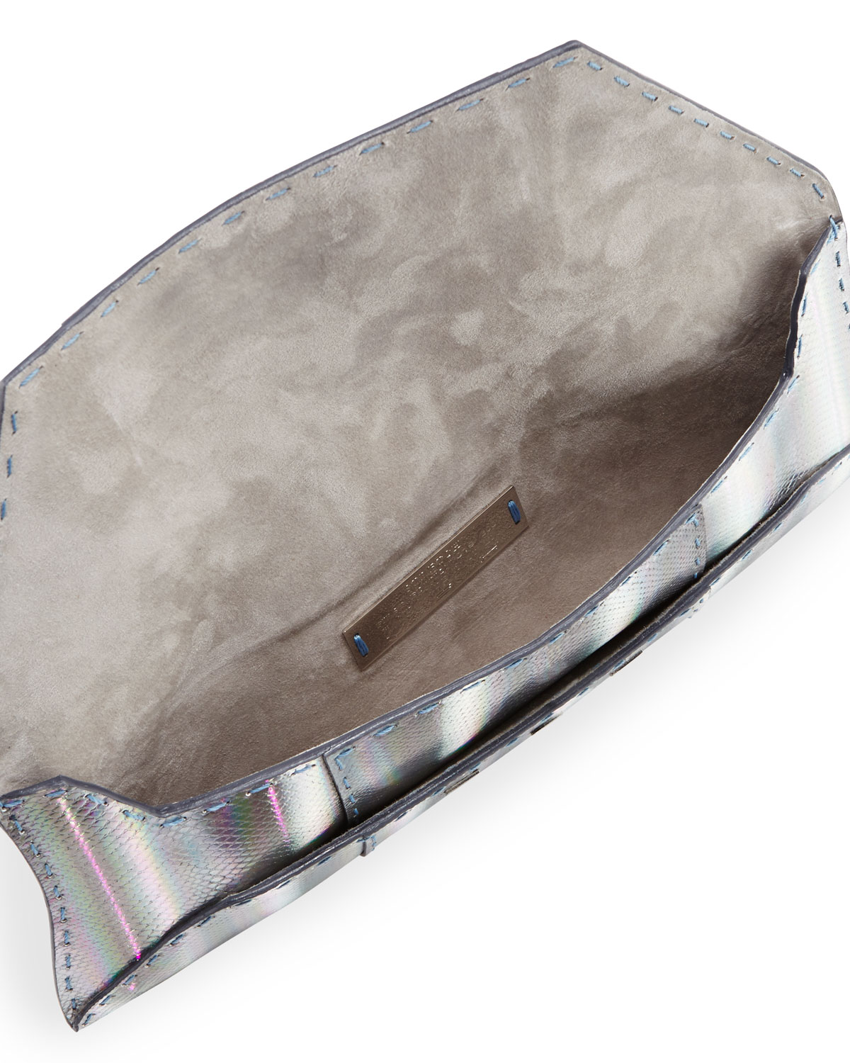 Manila Stretch Karung Clutch Bag, Silver