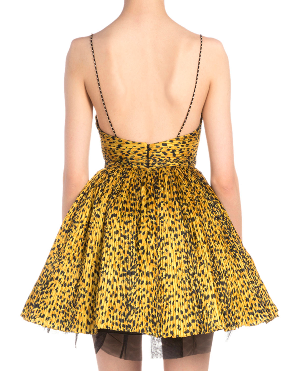 Leopard-Print Plisse Fit-And-Flare Dress