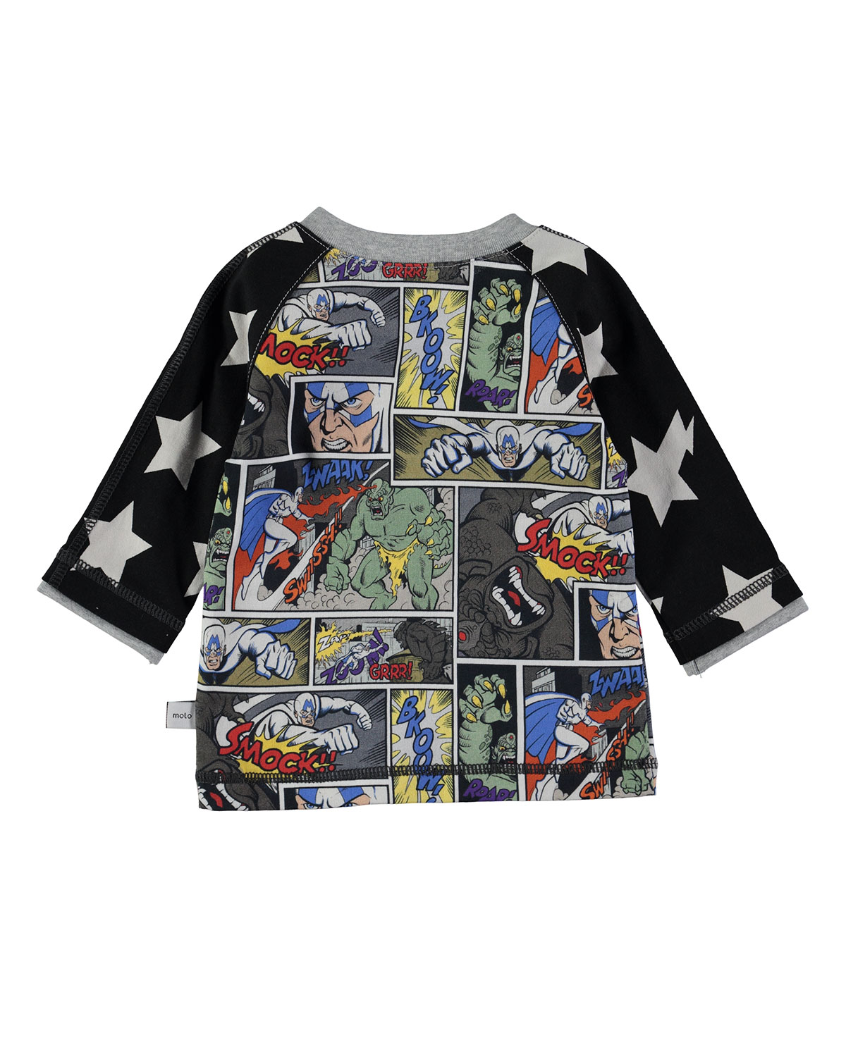 Elton Cartoon Raglan Tee, Gray/Multicolor, Size 12-24 Months