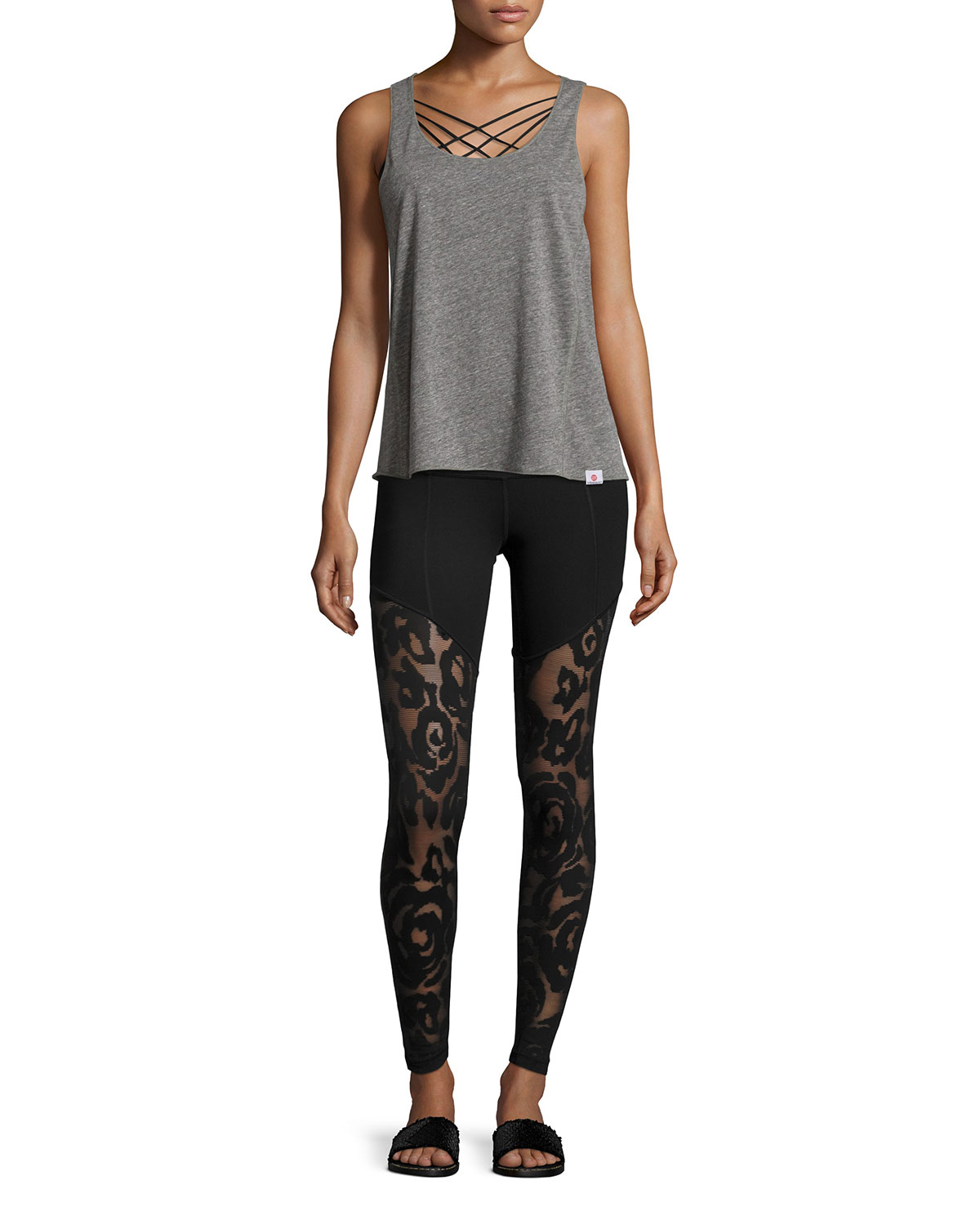 Pacific Tie-Back Athletic Tank, Light Heather Gray