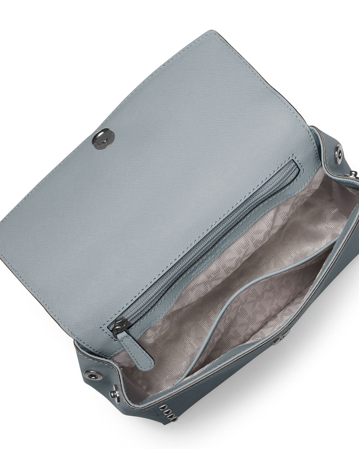 Ava Stud Small Satchel Bag, Dusty Blue